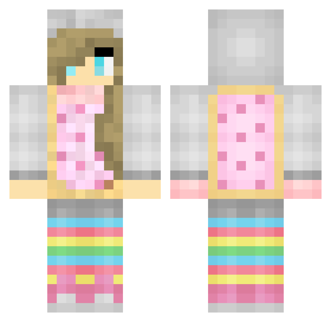 Glynda Minecraft skin, front and back view