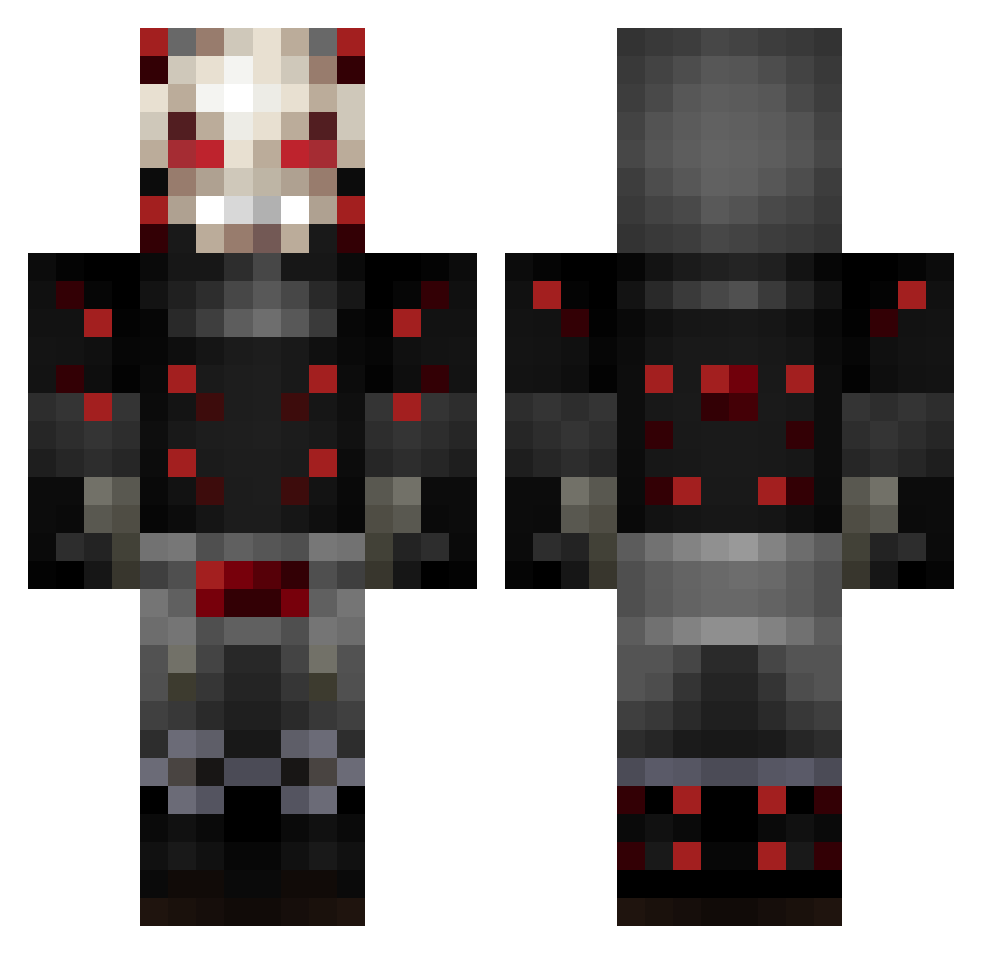 Rahmsee Minecraft skin, front and back view
