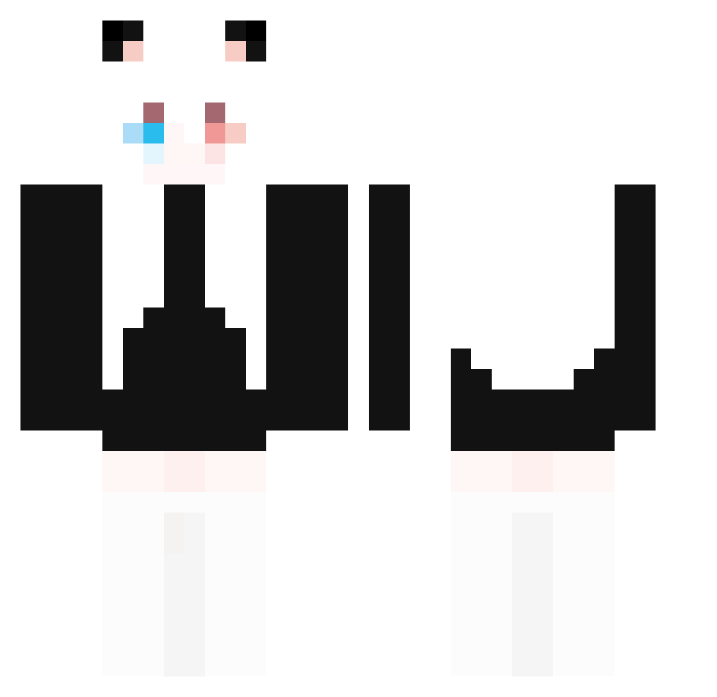 KentaziFolf Minecraft skin, front and back view