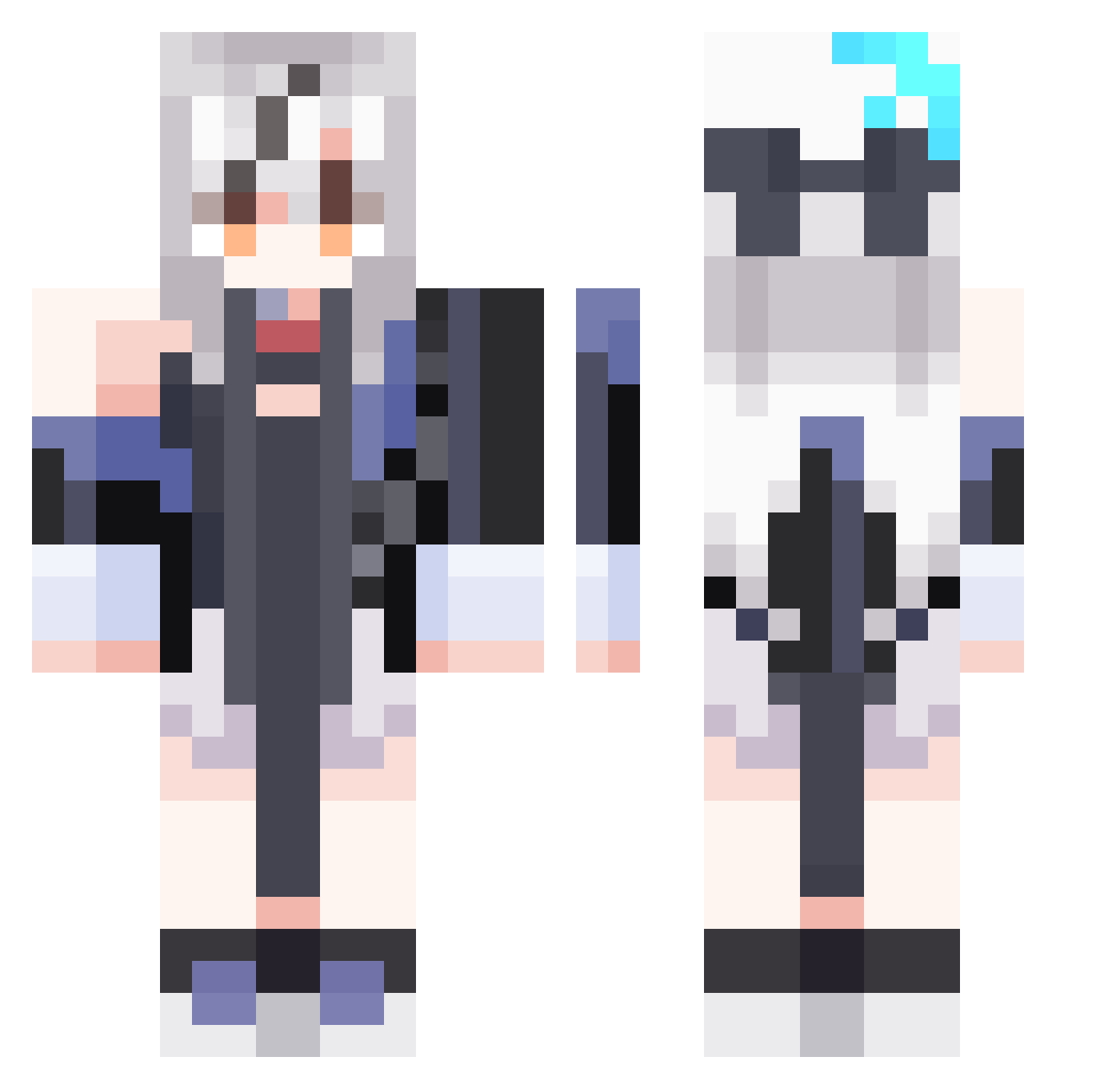 _ElectroWizard_ Minecraft skin, front and back view