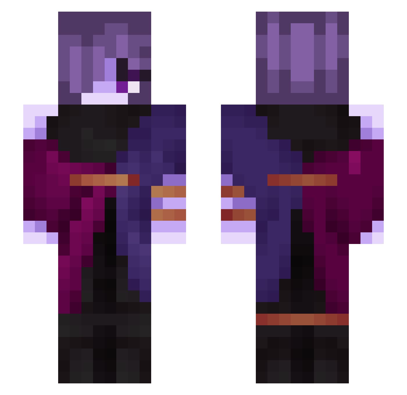 Toji_o Minecraft skin, front and back view
