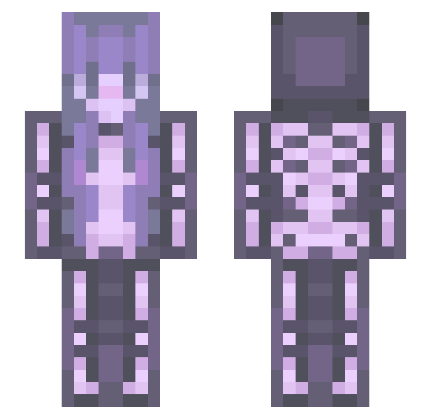 stupidities Minecraft skin, front and back view