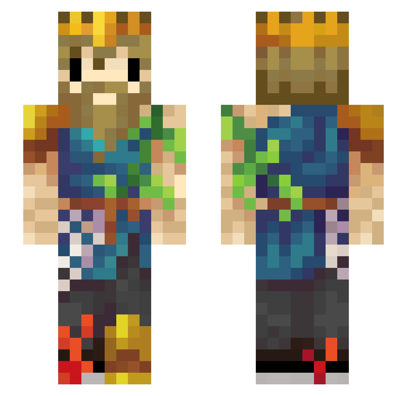 Dantasedf Minecraft skin, front and back view