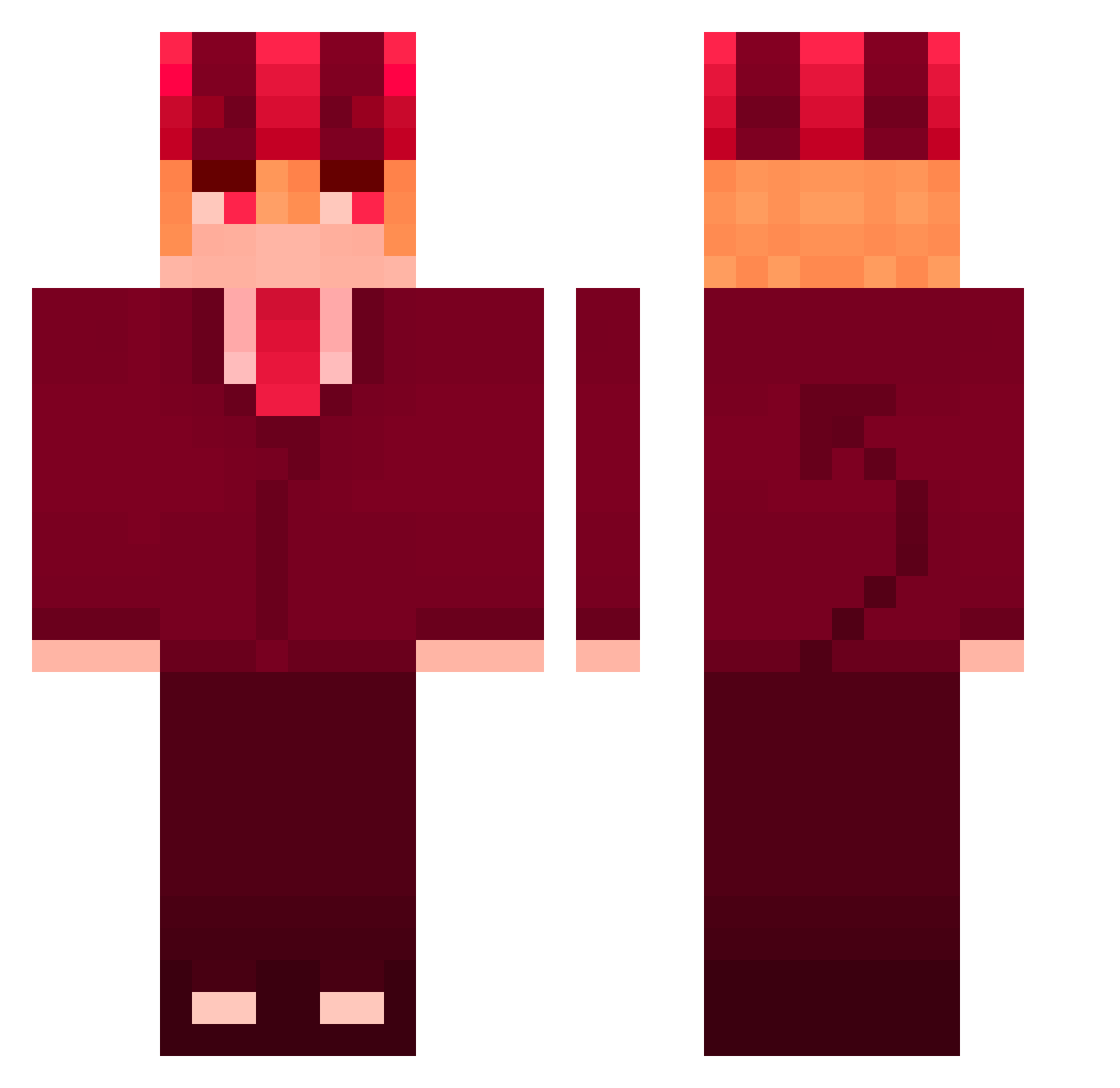 Klara01 Minecraft skin, front and back view