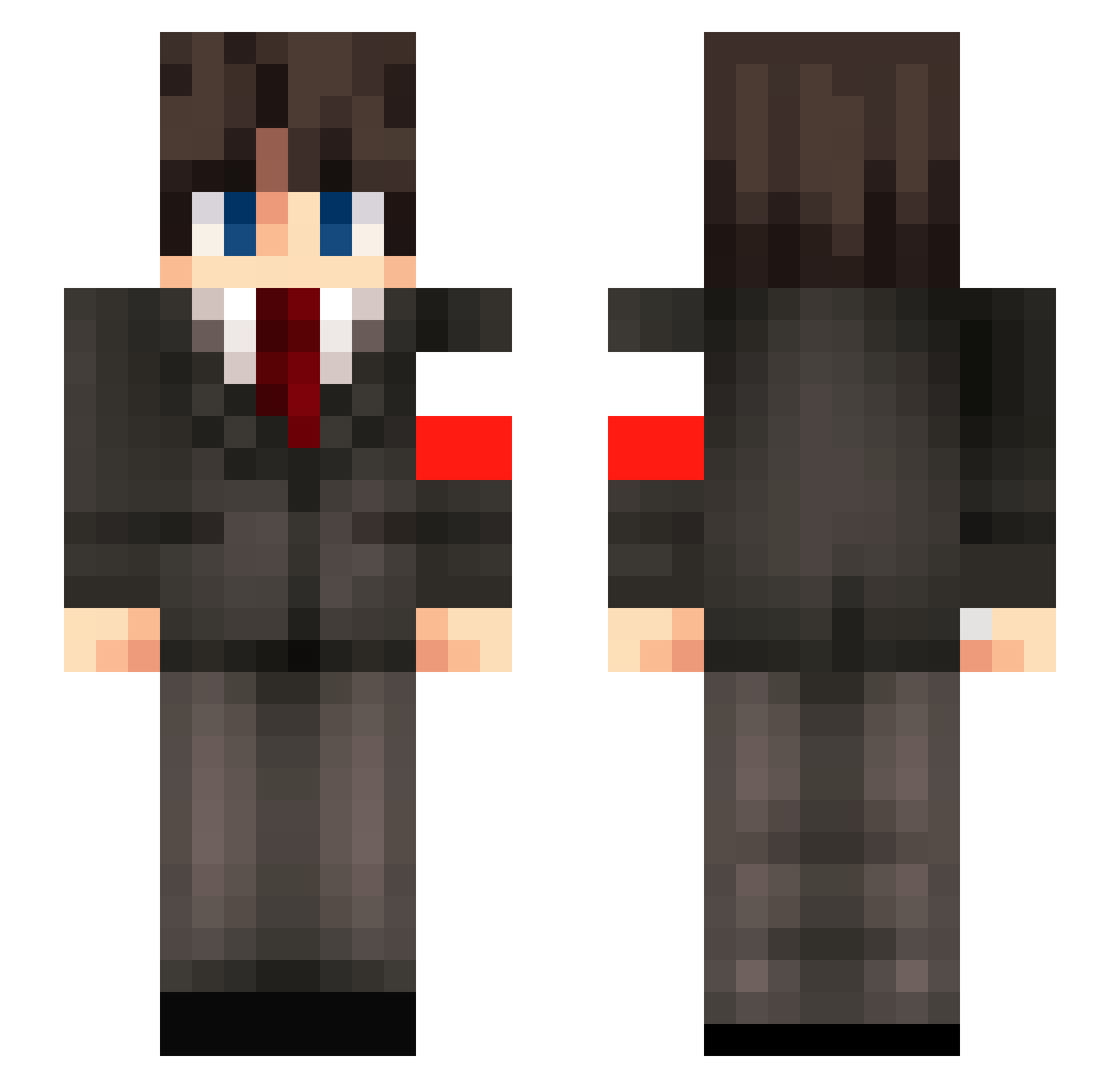 WalterBlqck Minecraft skin, front and back view