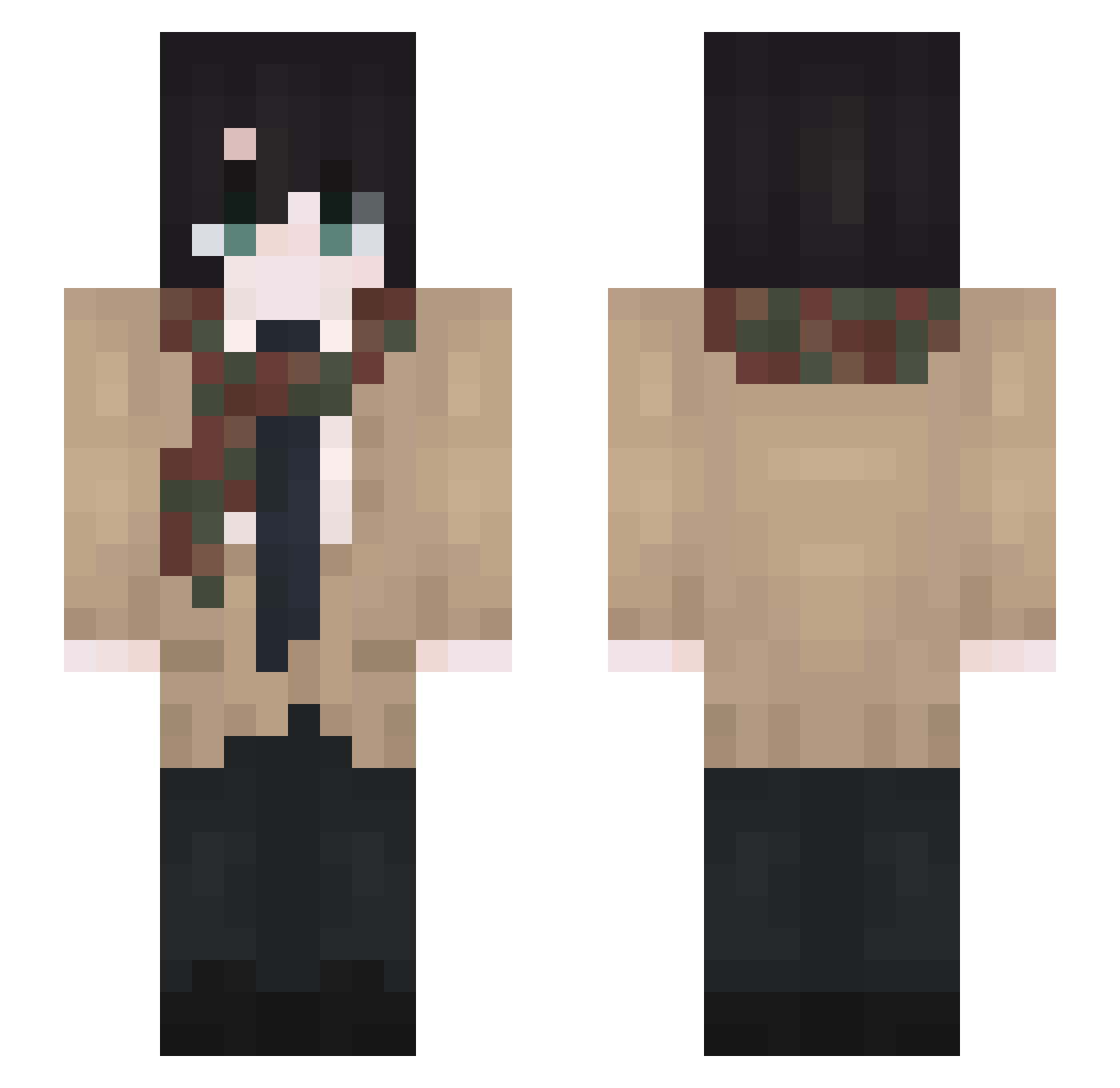 Rentaaro Minecraft skin, front and back view