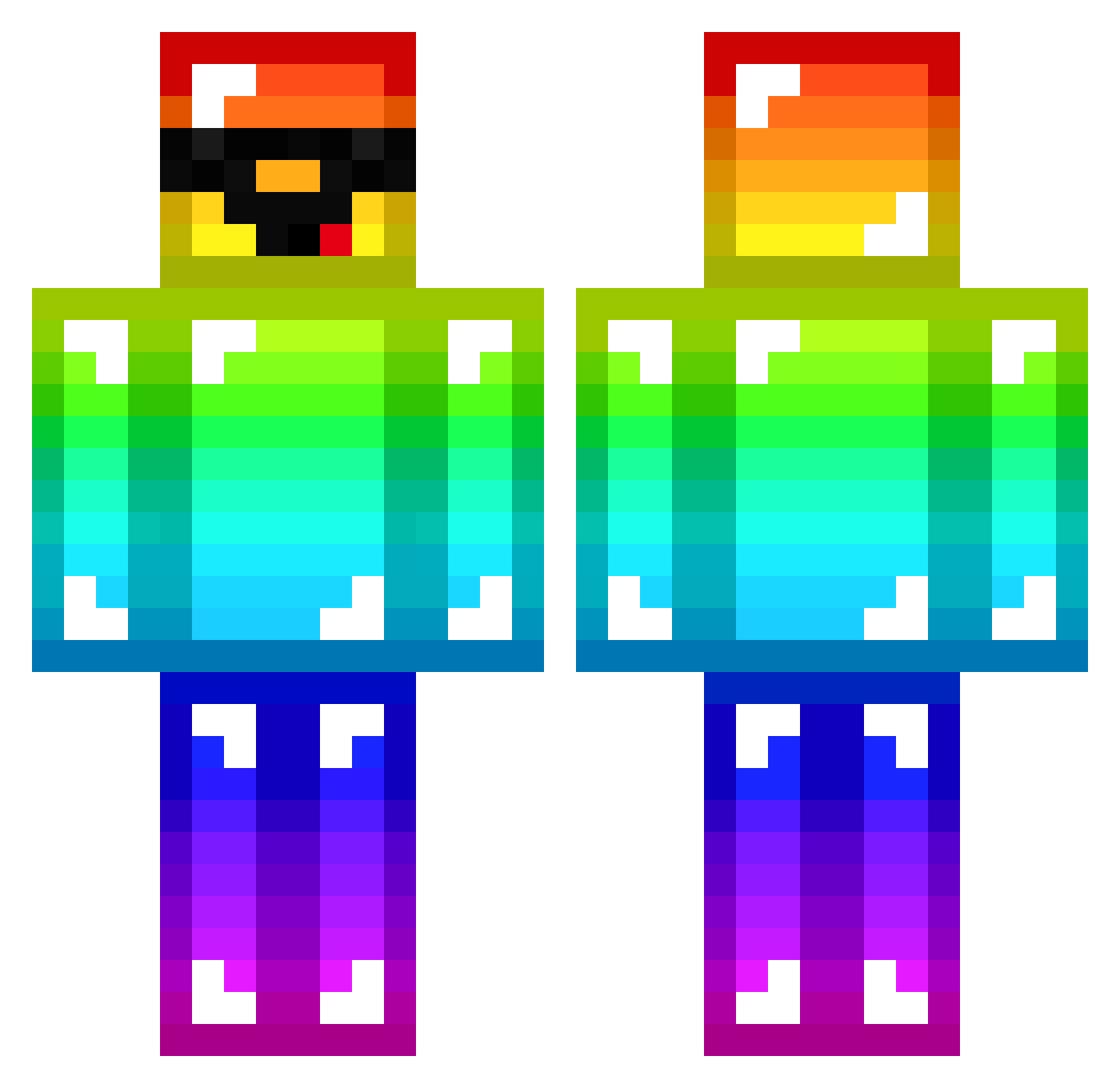 ProfBienenstich Minecraft skin, front and back view