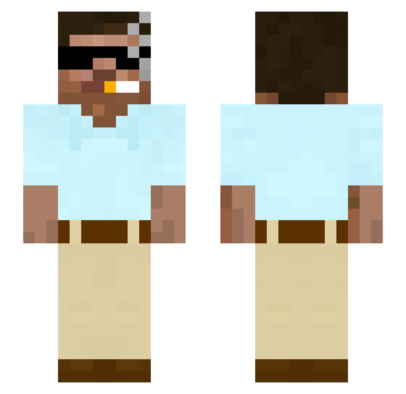 Lopin_tk Minecraft skin, front and back view