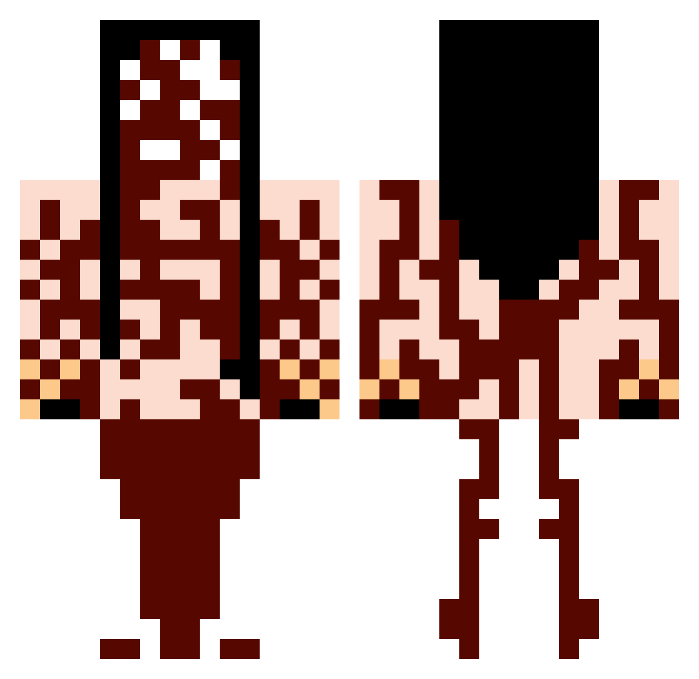 FrenchFryG0d Minecraft skin, front and back view