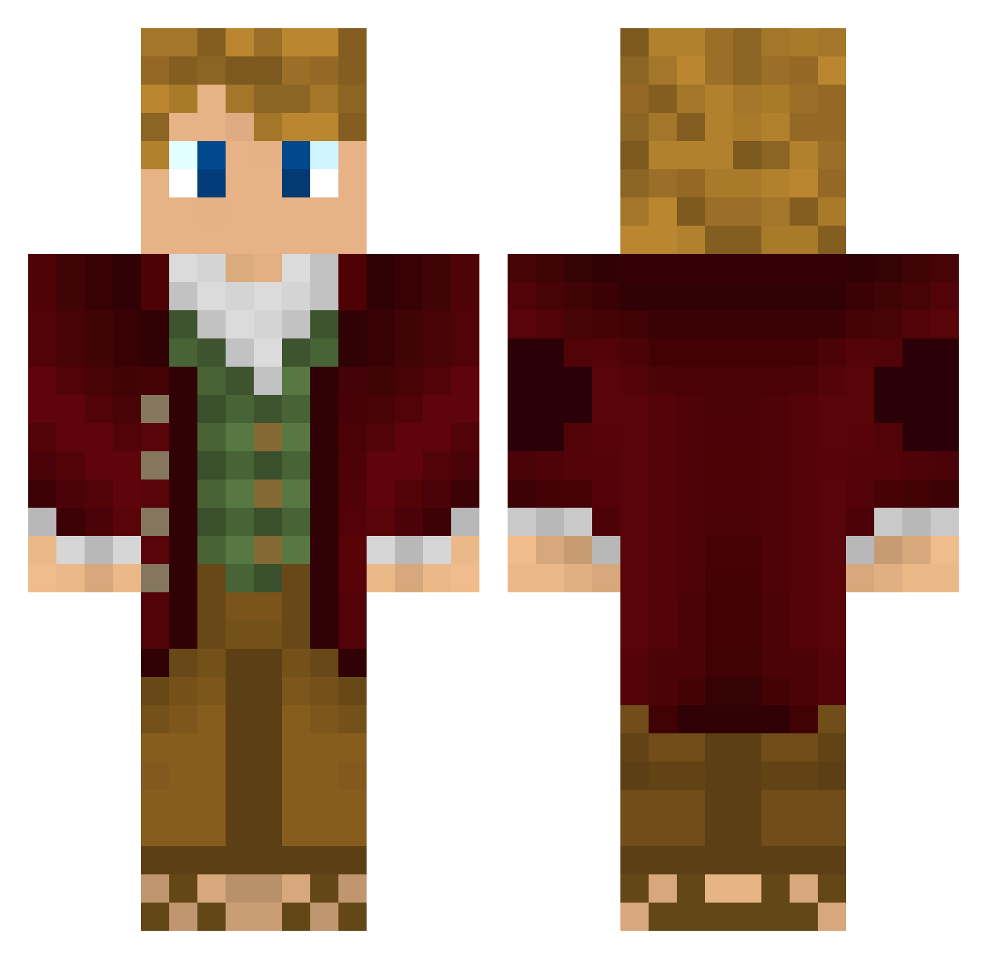 MrMium Minecraft skin, front and back view