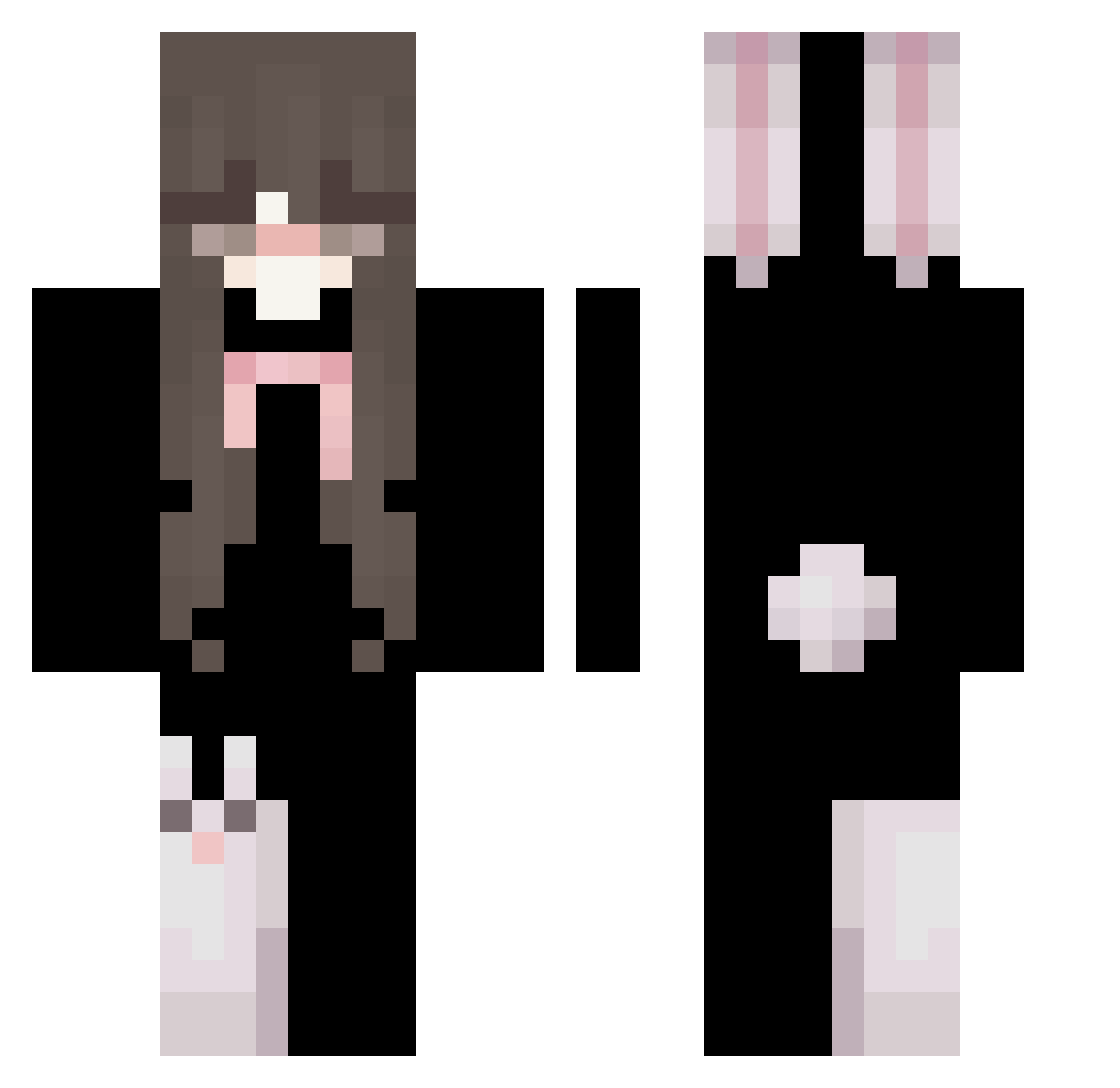 yuri_justlive Minecraft skin, front and back view