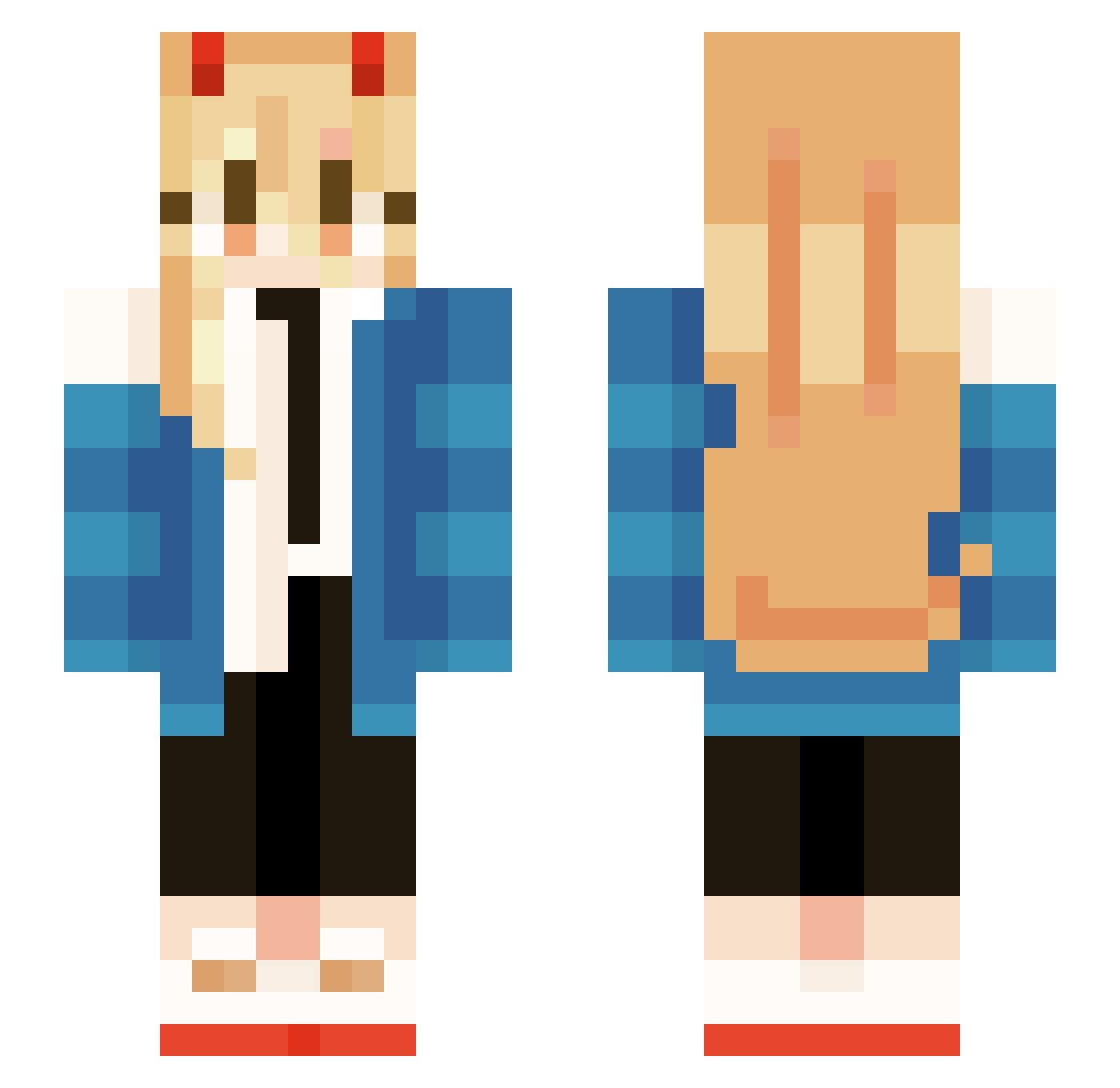 Poission Minecraft skin, front and back view