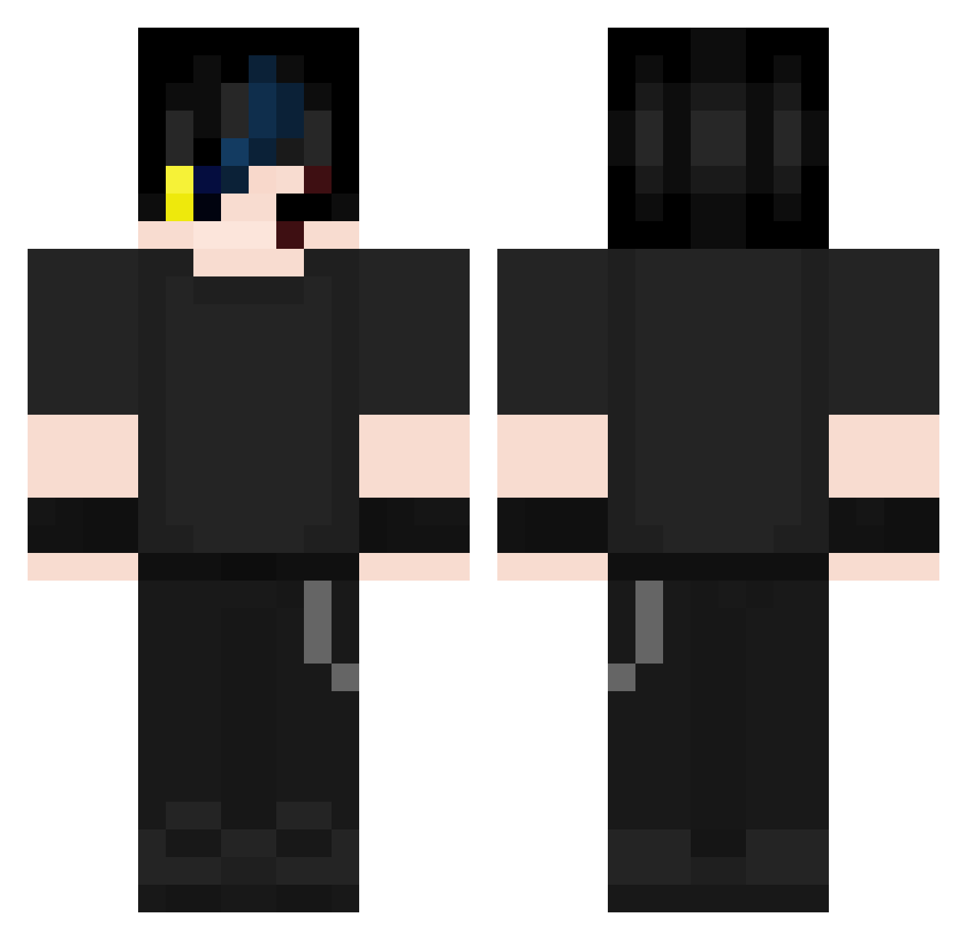 BoneBloomz Minecraft skin, front and back view
