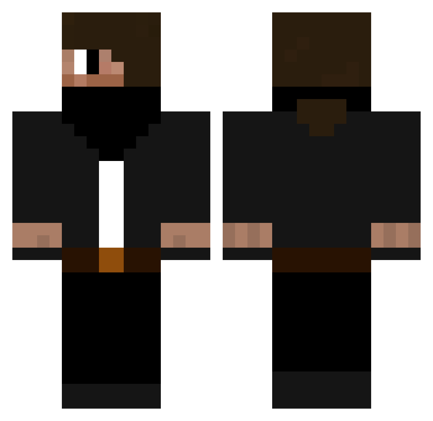 Realizations Minecraft skin, front and back view