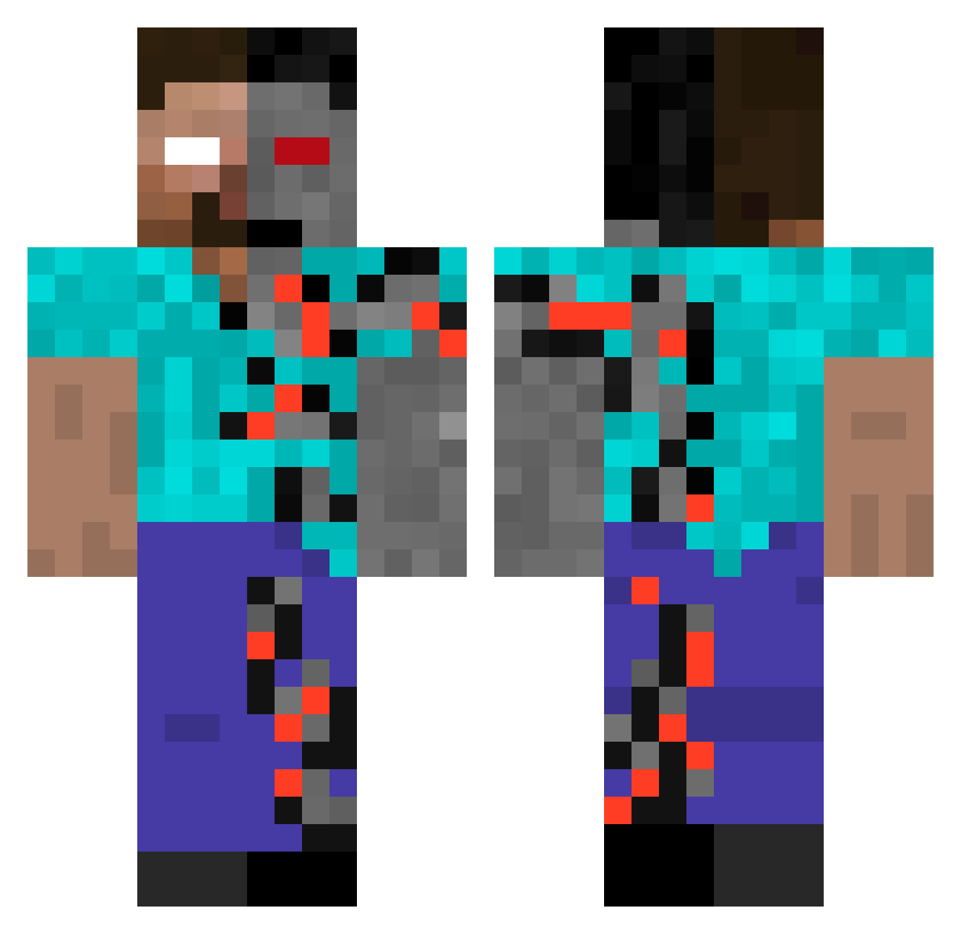 progamer21231231 Minecraft skin, front and back view