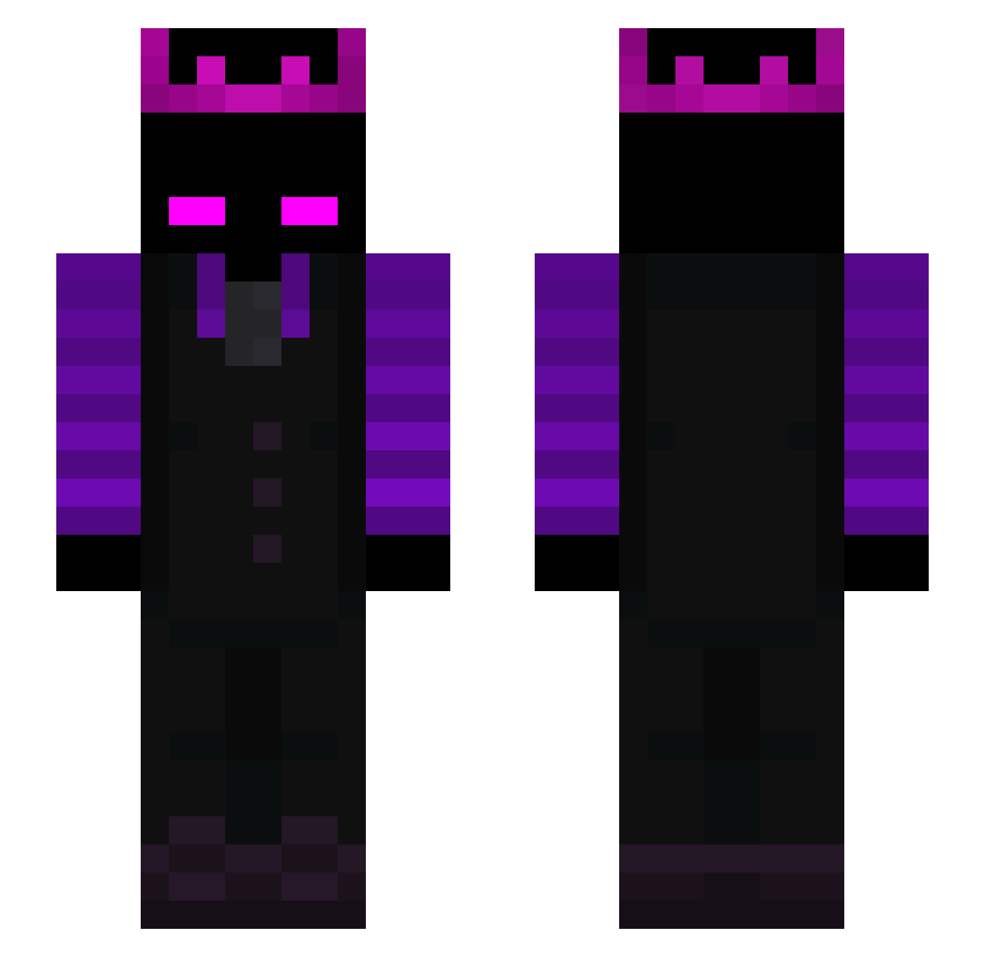 YoStaxis Minecraft skin, front and back view