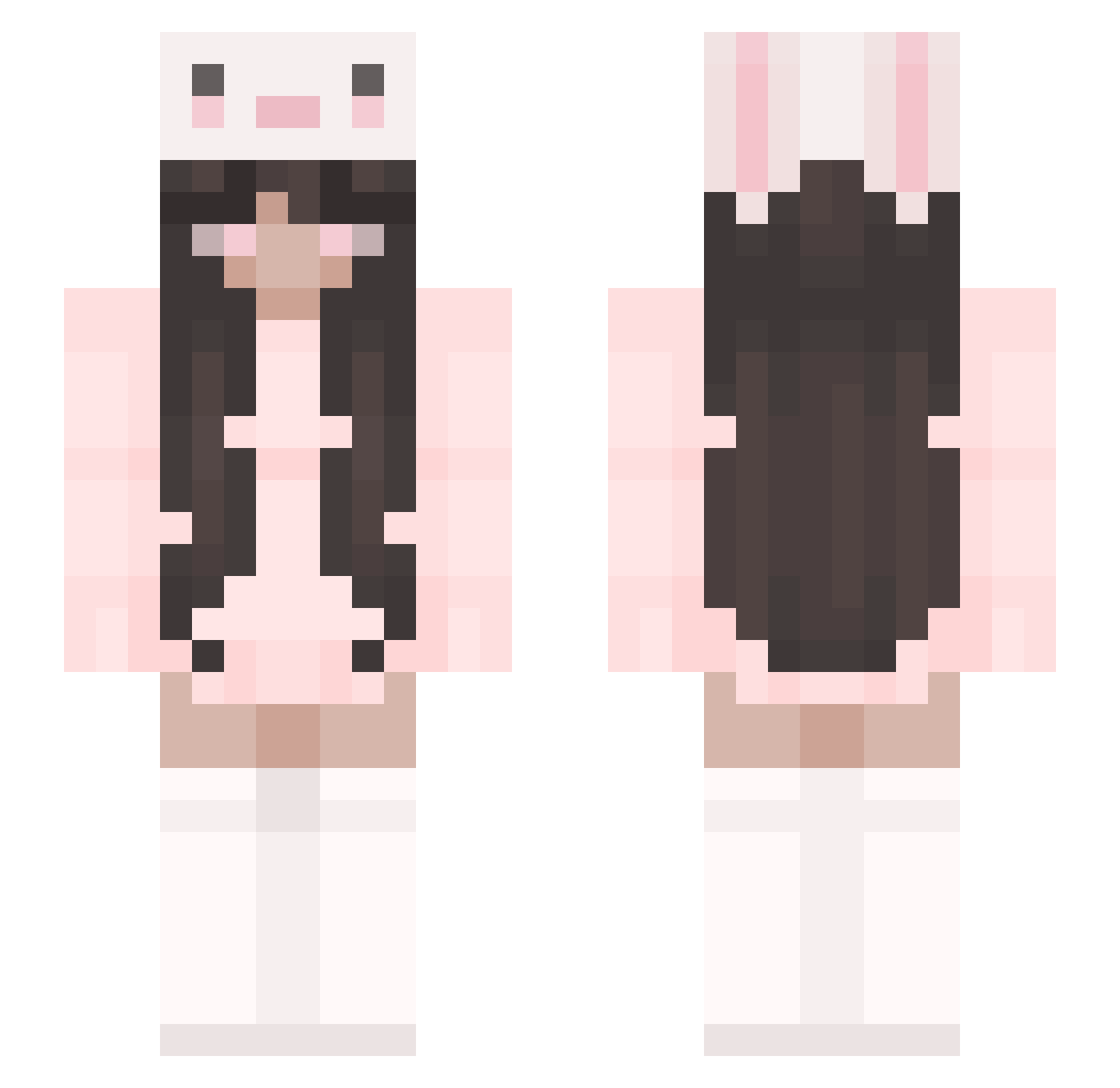 Frisca Minecraft skin, front and back view