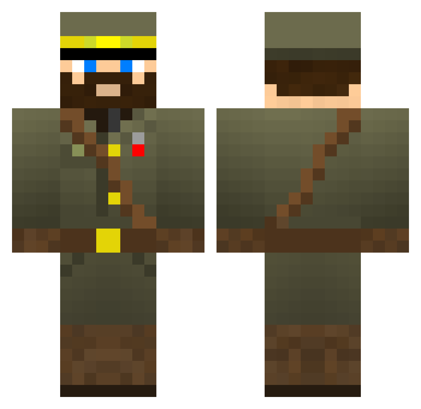 Drackus Minecraft skin, front and back view