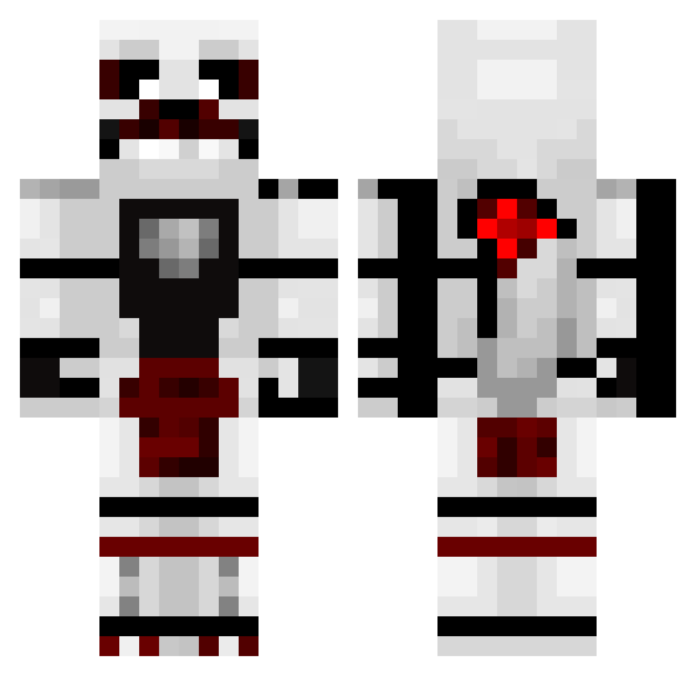 redfire636 Minecraft skin, front and back view
