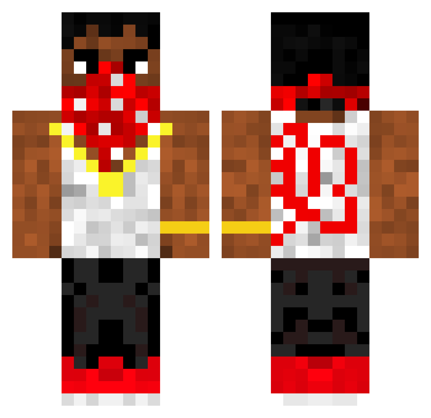 HOTNOTYS Minecraft skin, front and back view