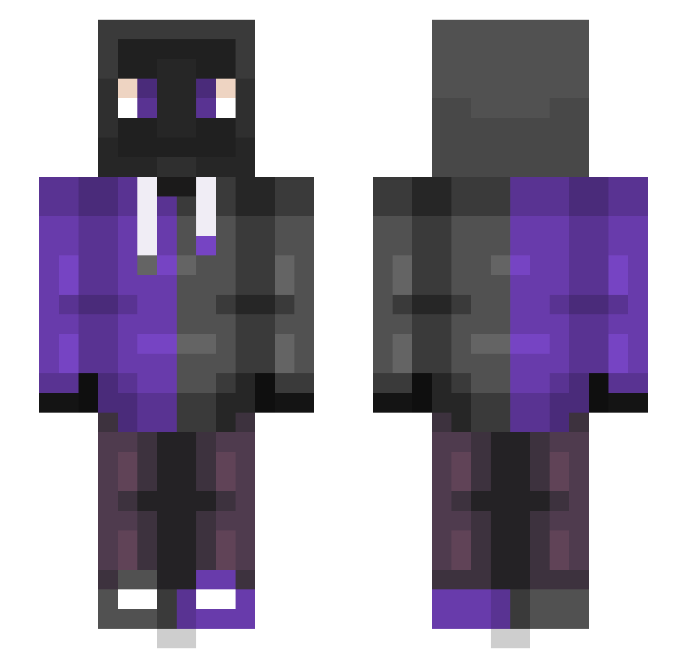 TheC4tbox Minecraft skin, front and back view