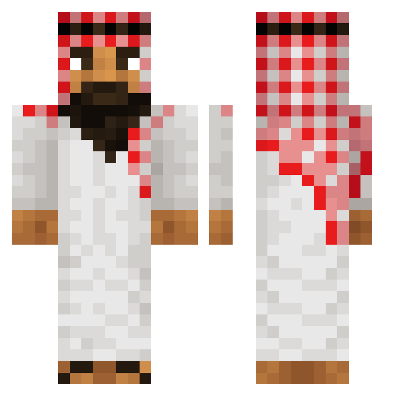VisonTMan Minecraft skin, front and back view