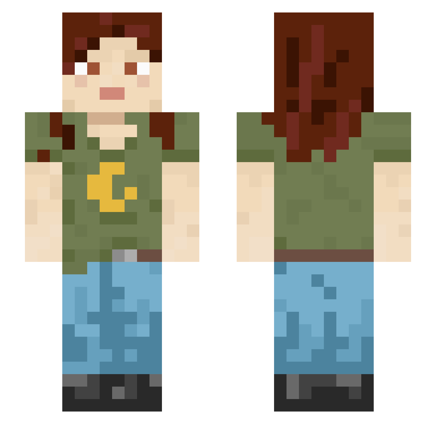 Berryzombie Minecraft skin, front and back view