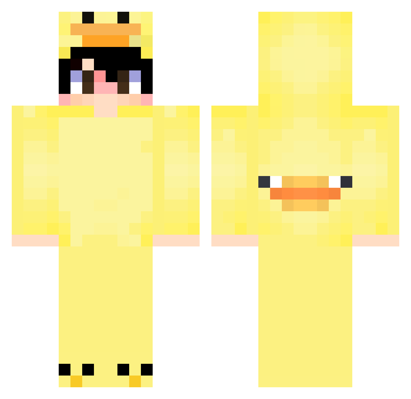 Cq3X Minecraft skin, front and back view