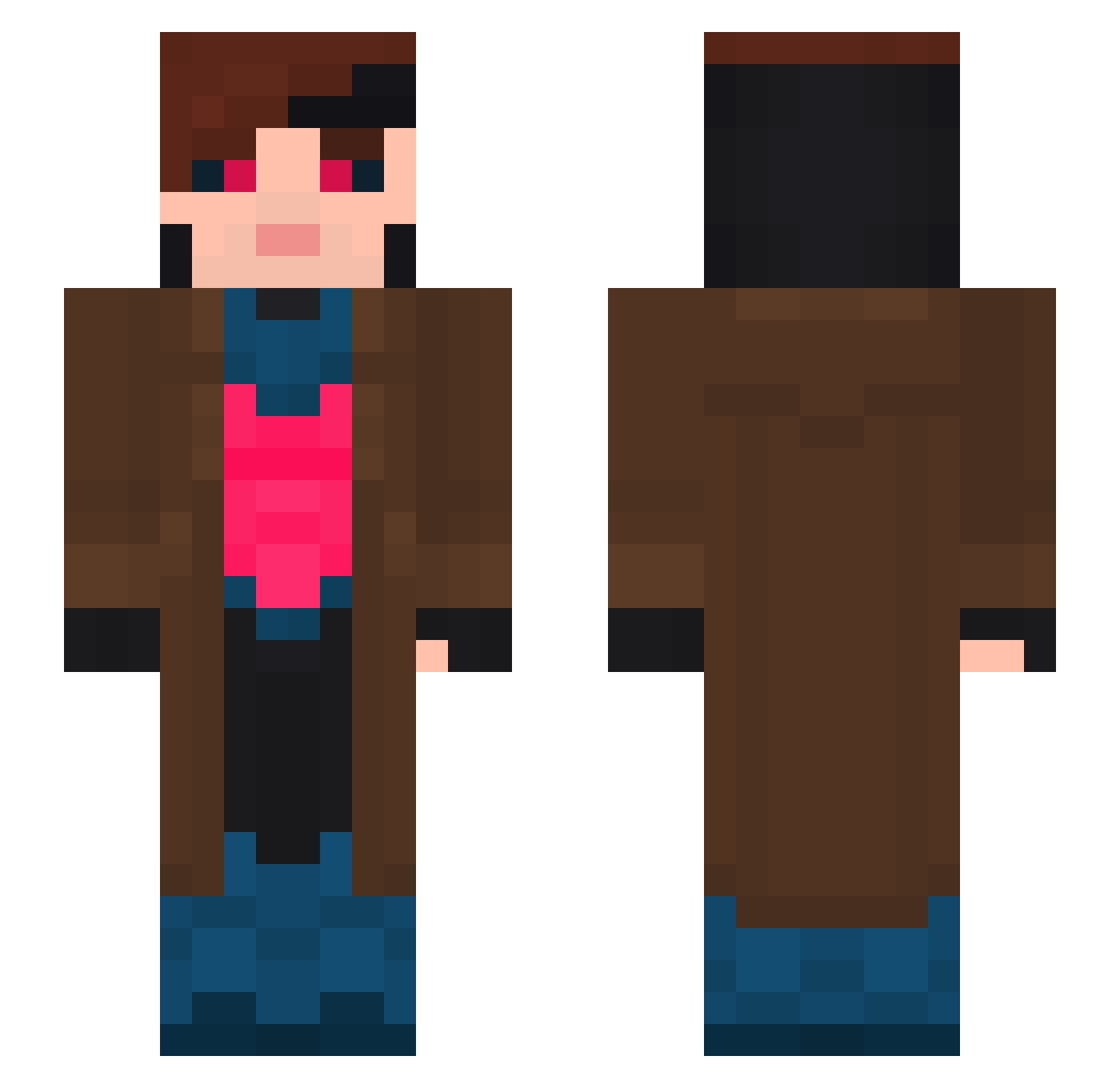 Chassard Minecraft skin, front and back view