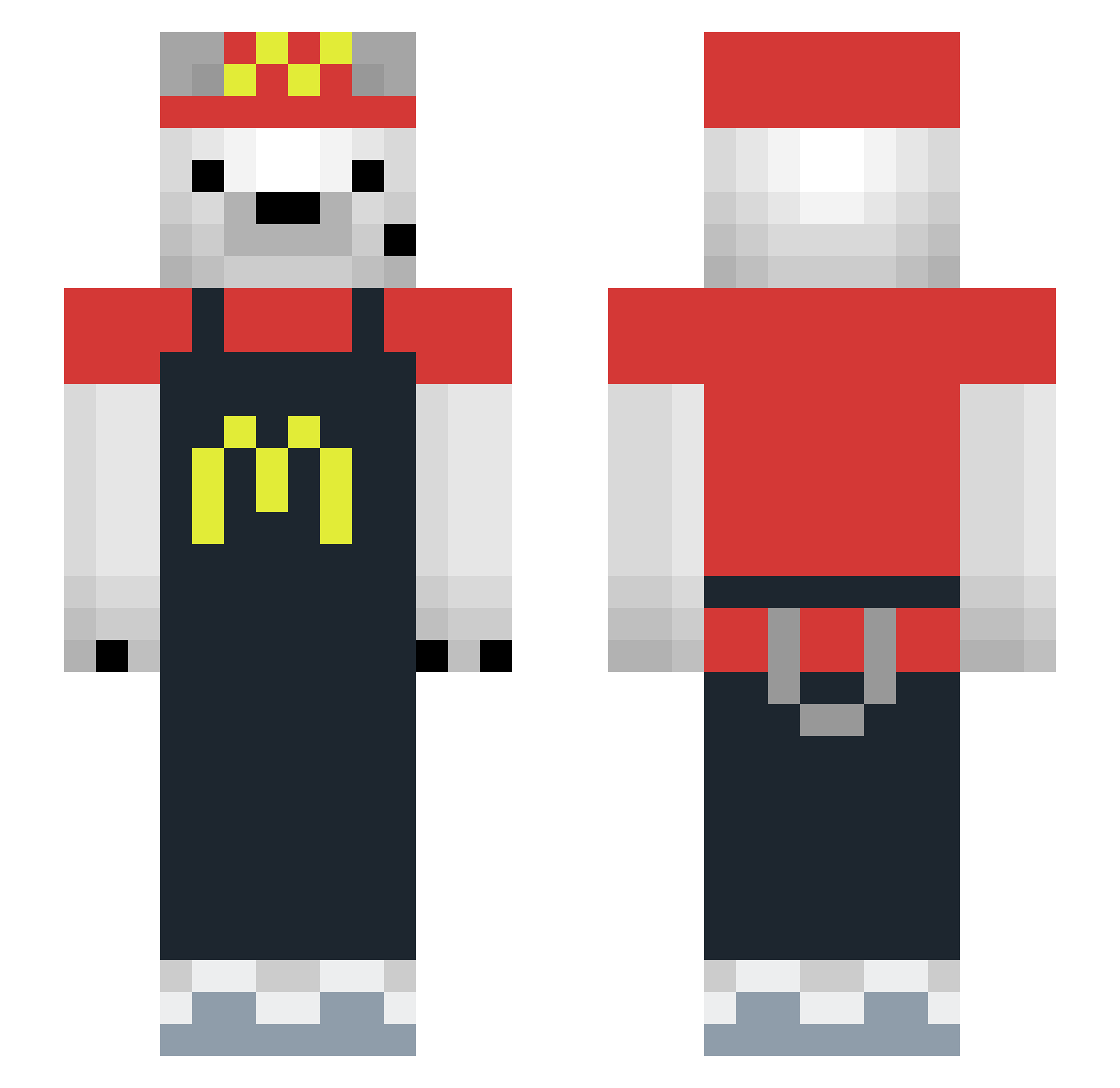 sanapls Minecraft skin, front and back view