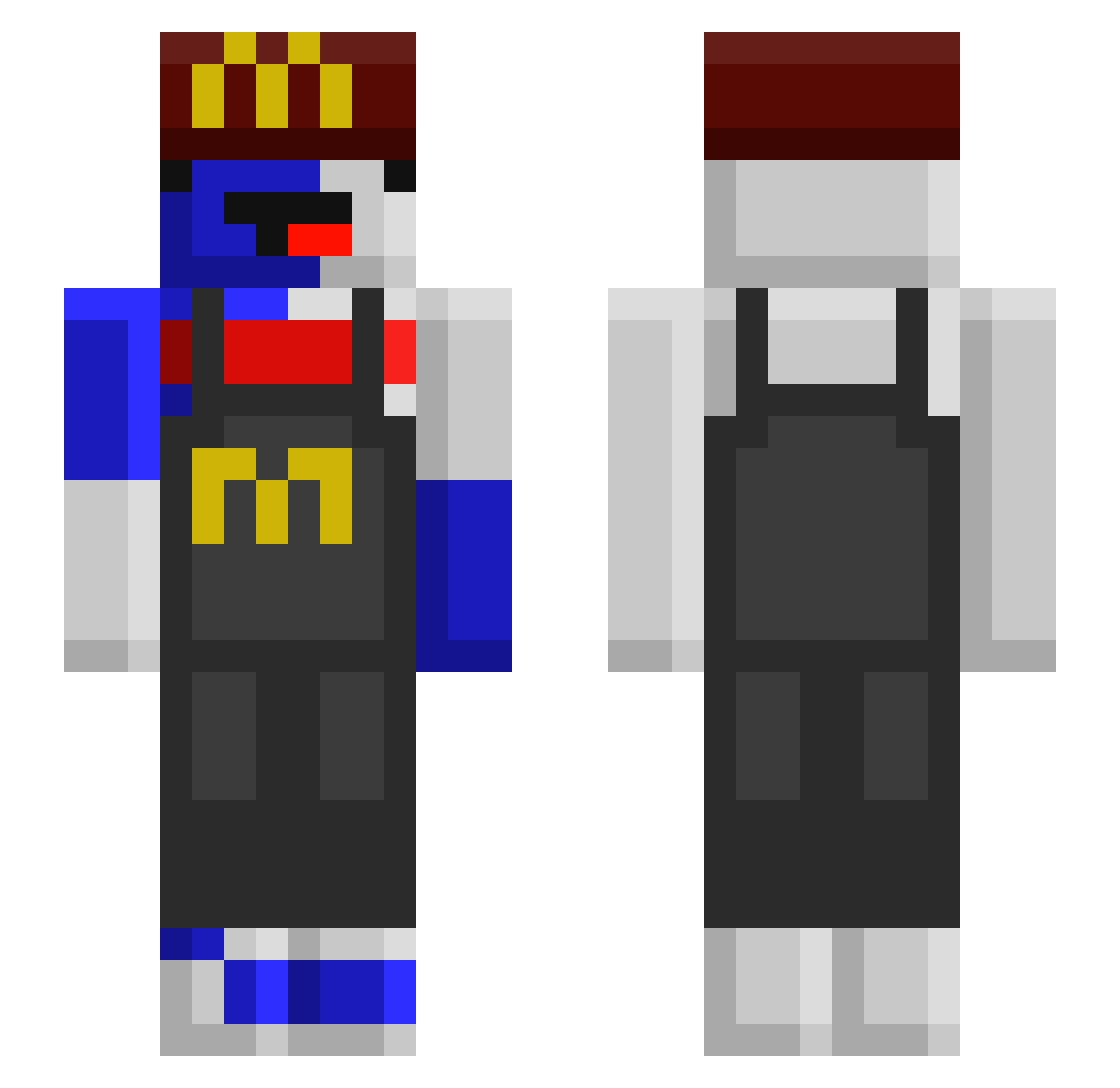 _Valzz Minecraft skin, front and back view