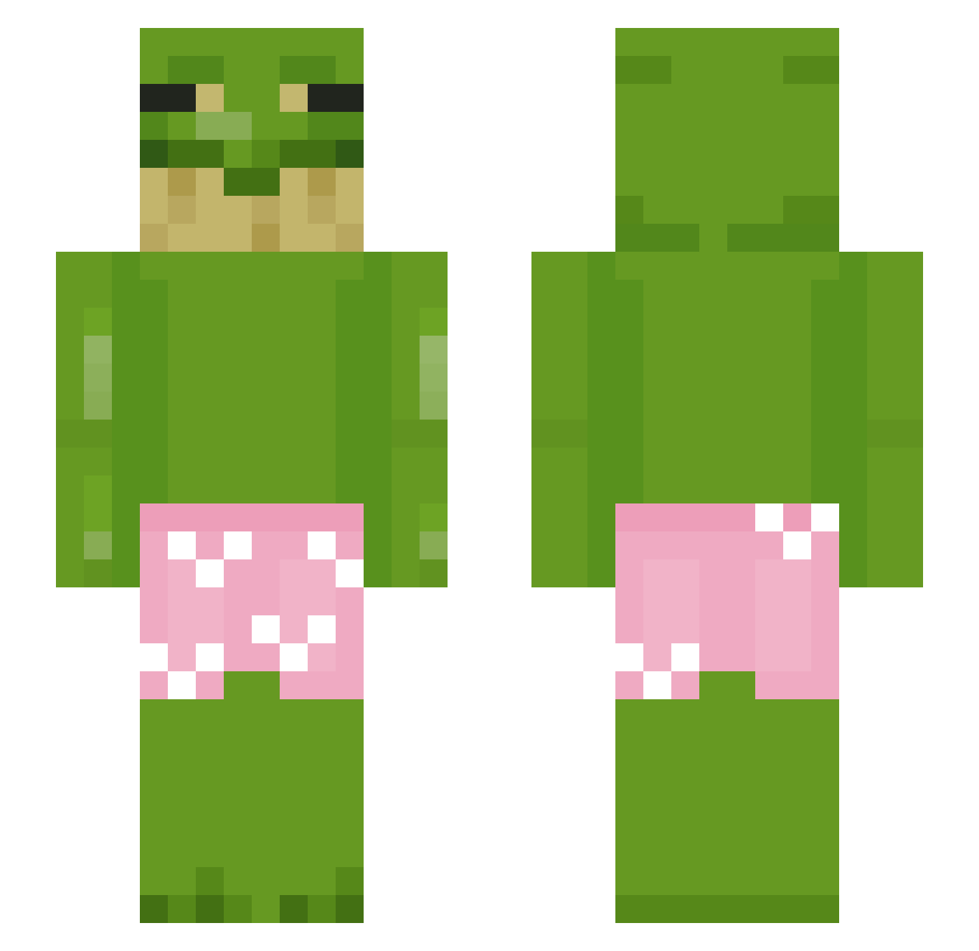 x_____________o Minecraft skin, front and back view