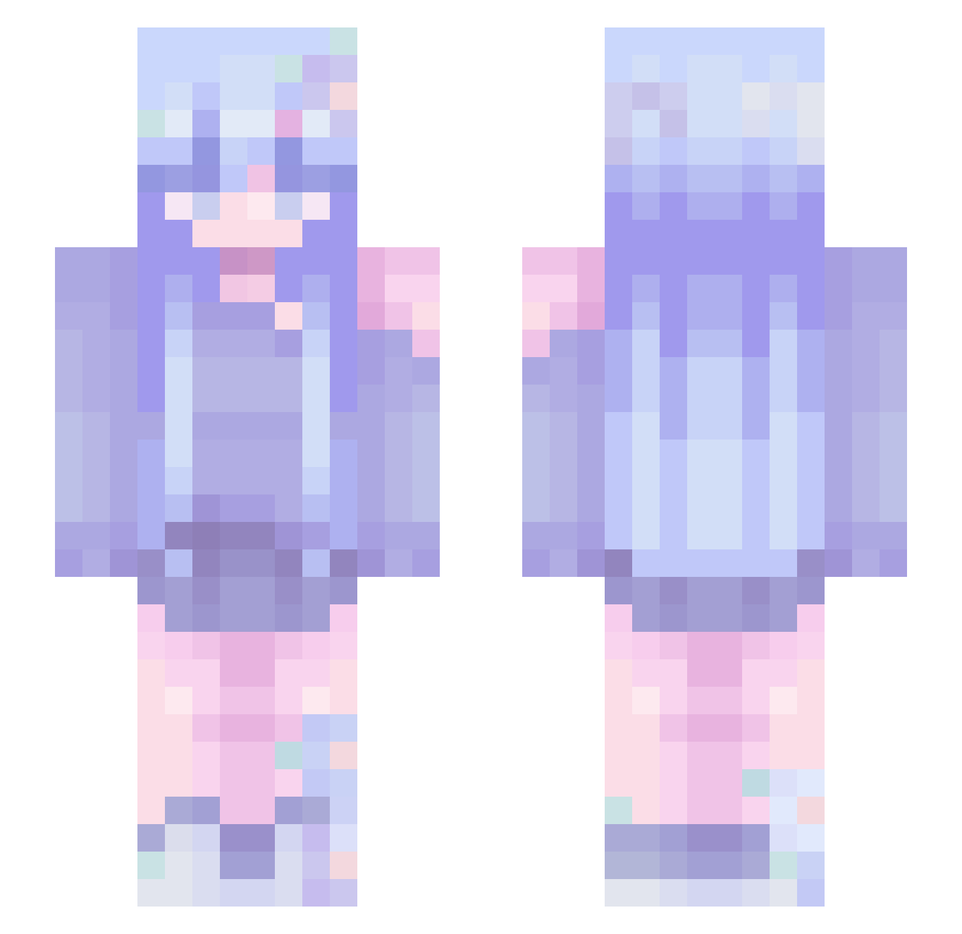 squidsi Minecraft skin, front and back view