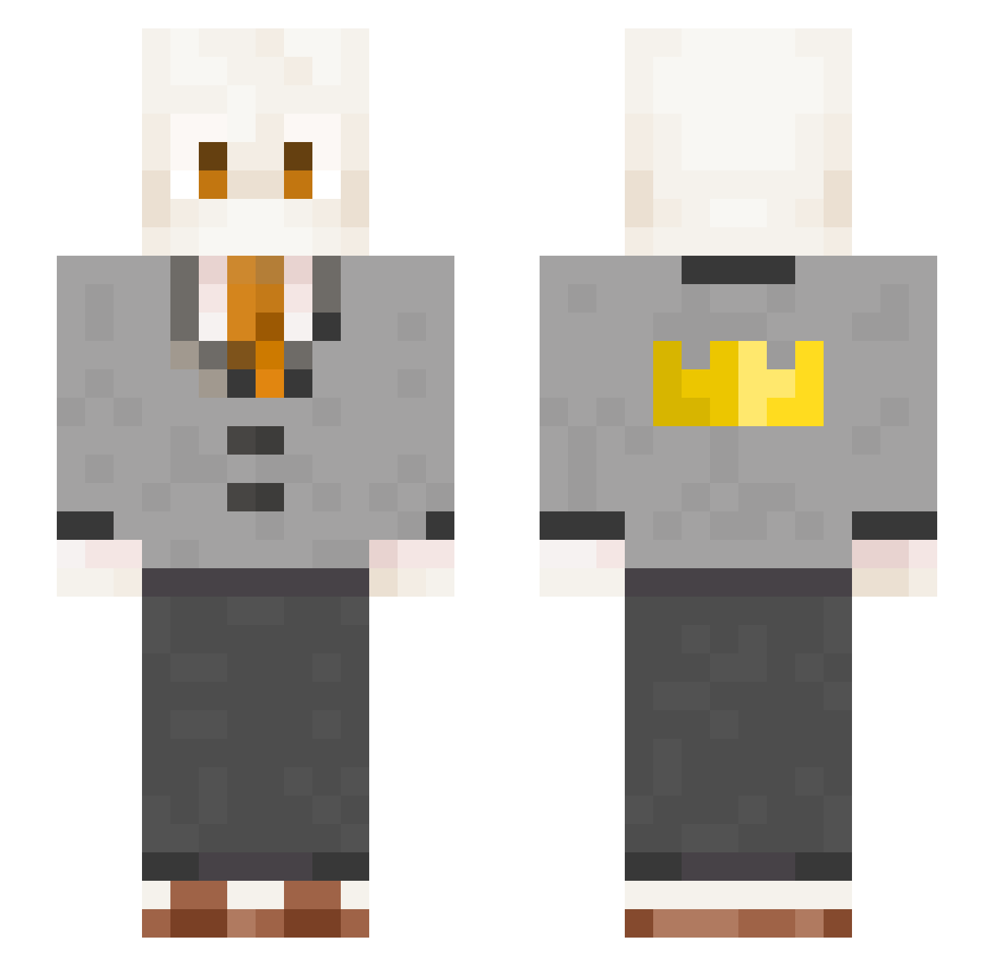 WelxiMC Minecraft skin, front and back view