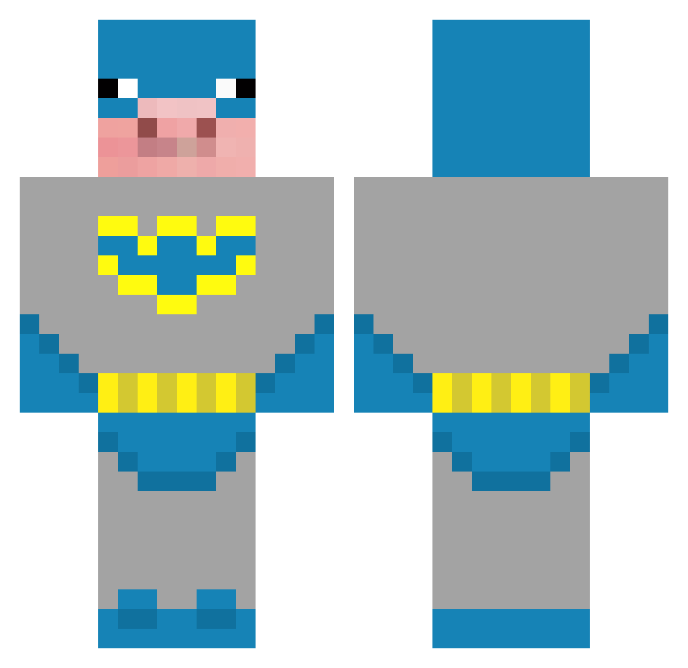 Scyphistoma Minecraft skin, front and back view