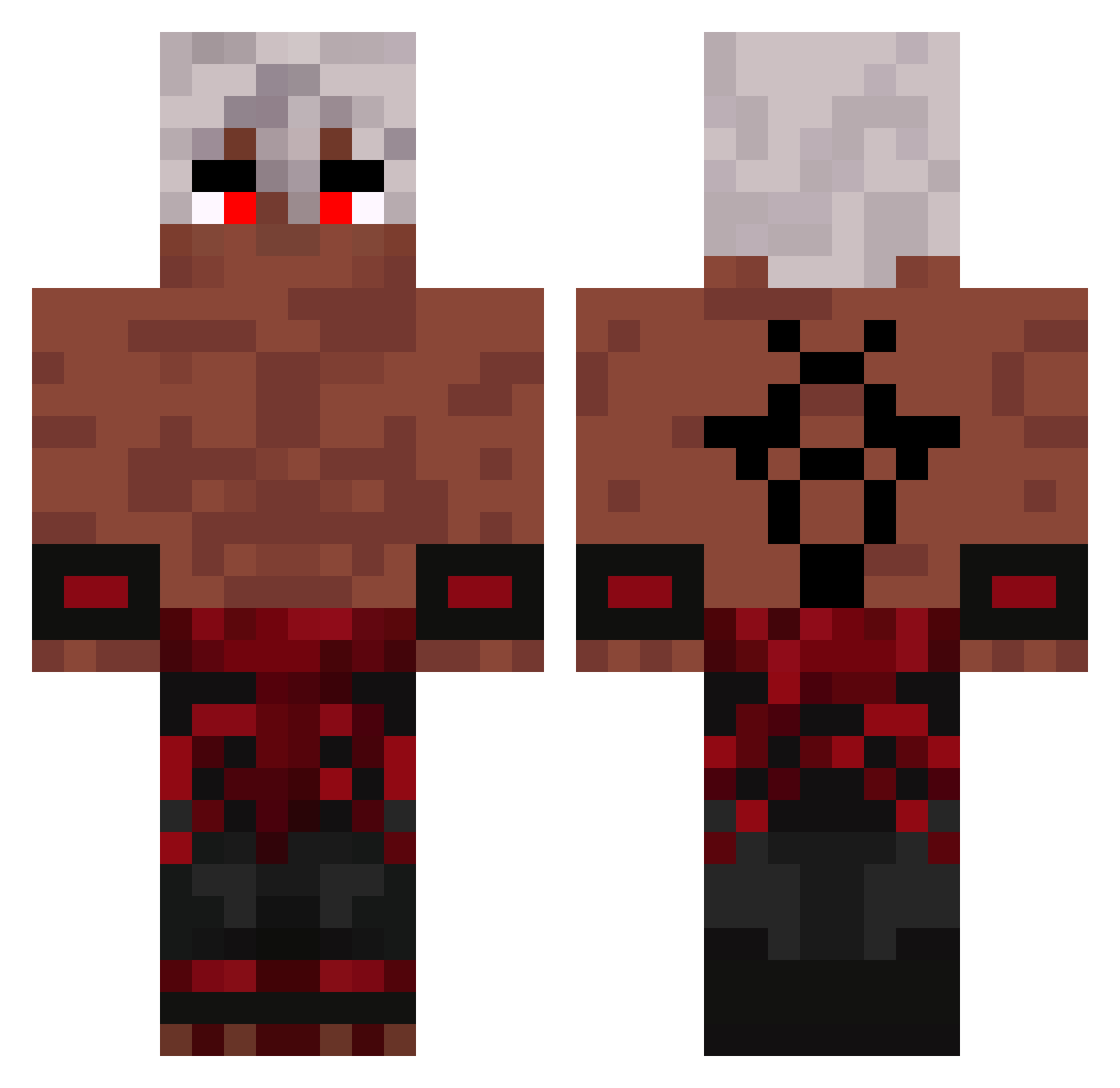 Oxkryp_ Minecraft skin, front and back view