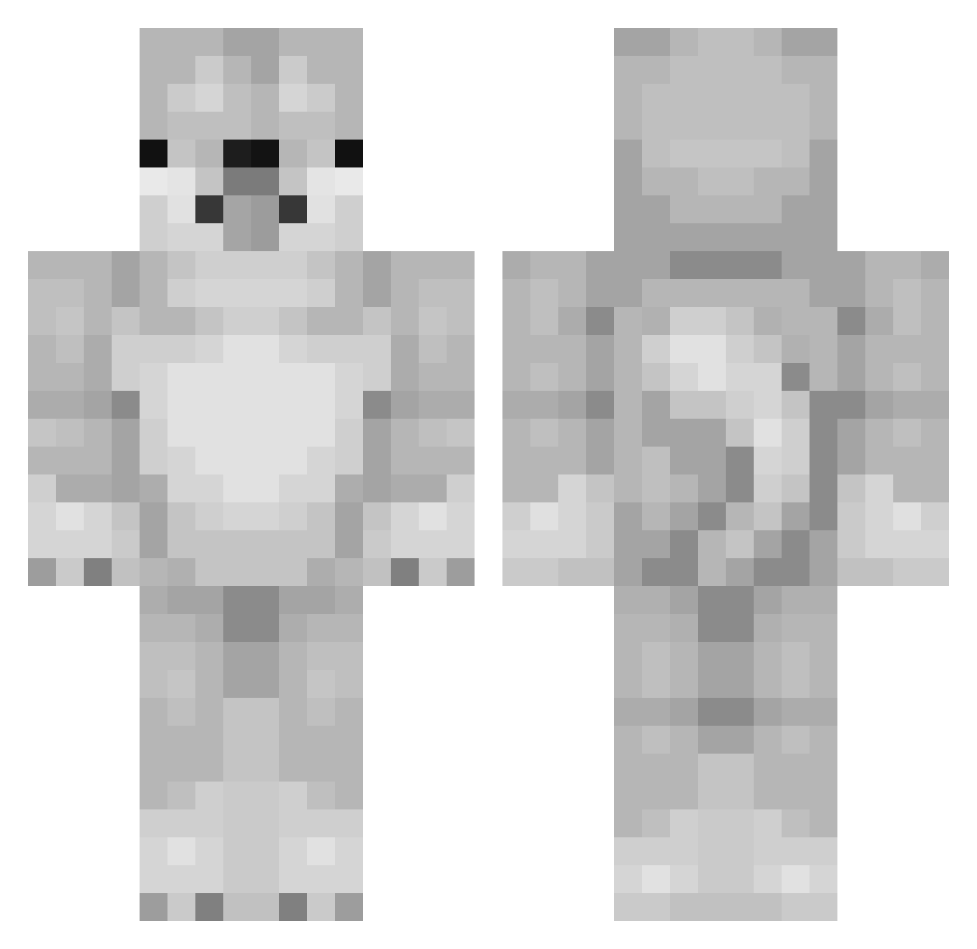 Cloister Minecraft skin, front and back view