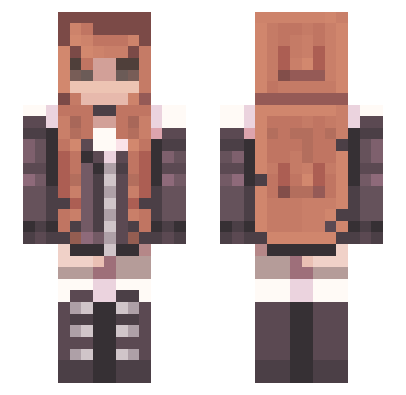 zombabez Minecraft skin, front and back view