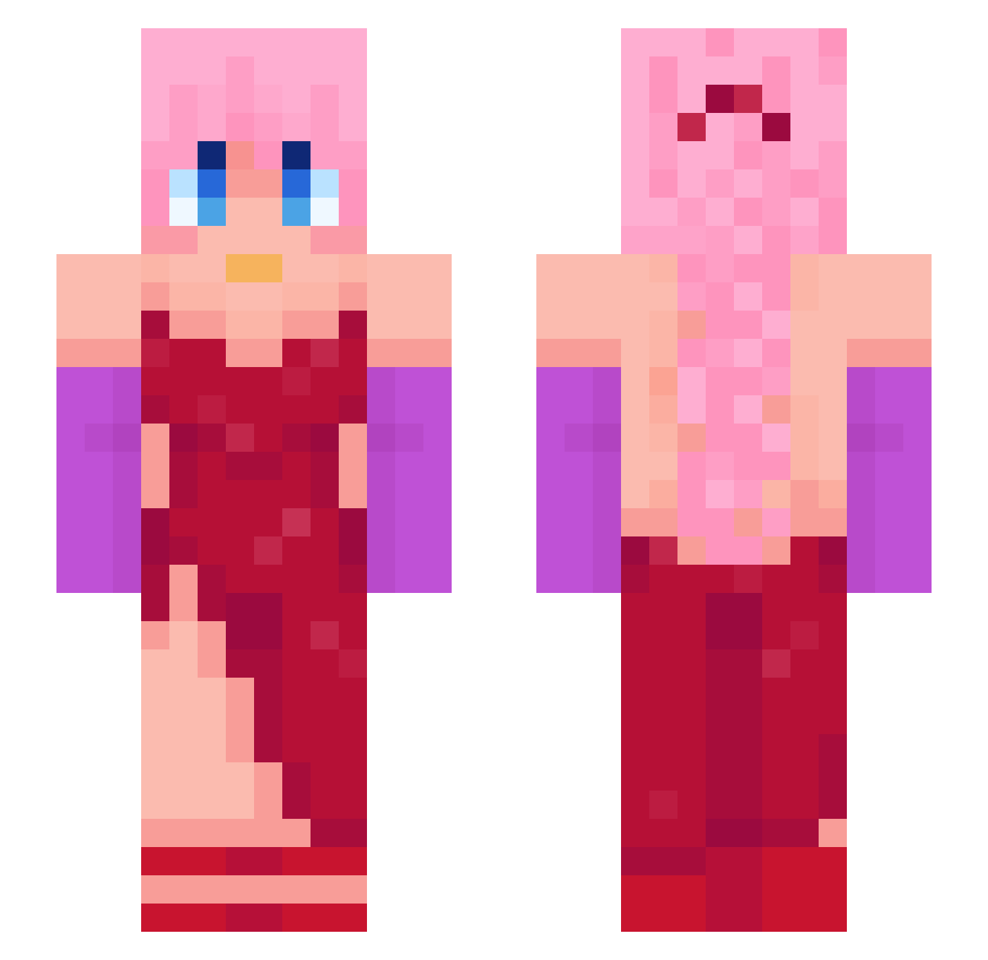 yasminyos Minecraft skin, front and back view