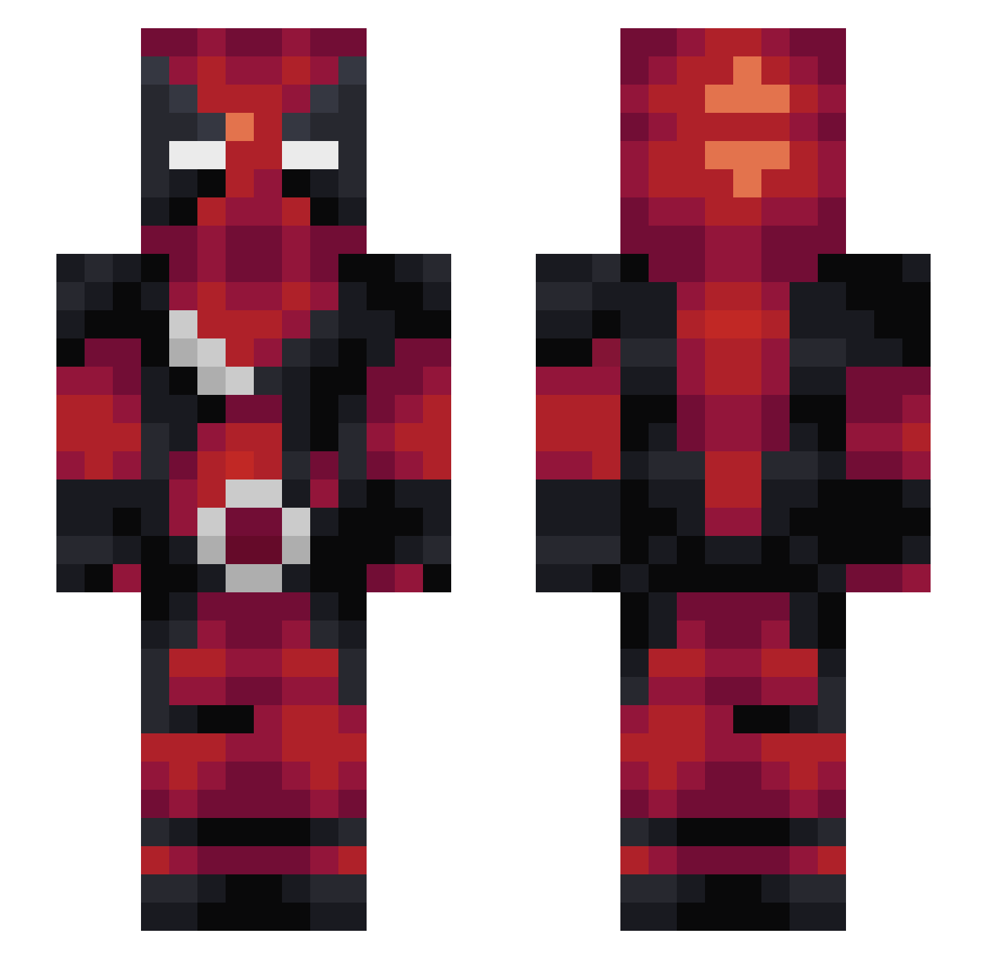 BloodSky01 Minecraft skin, front and back view