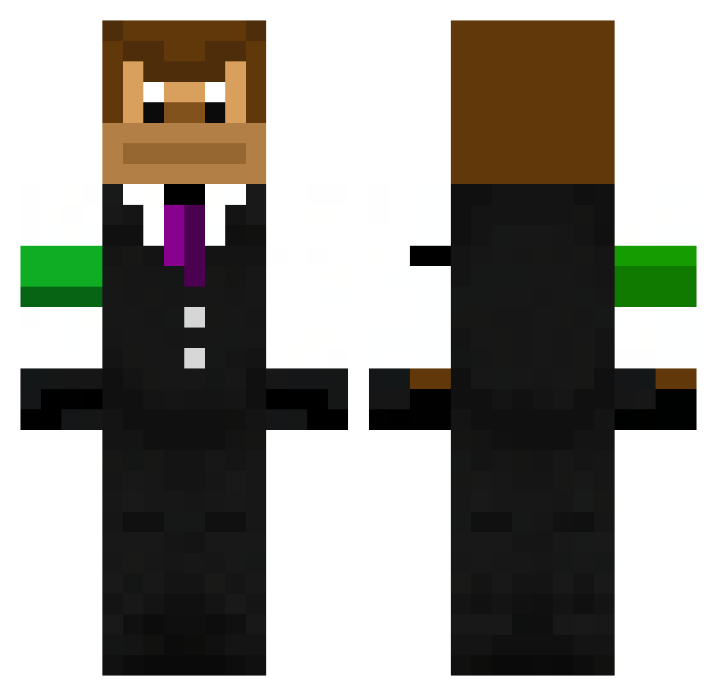 Popcatfan34 Minecraft skin, front and back view