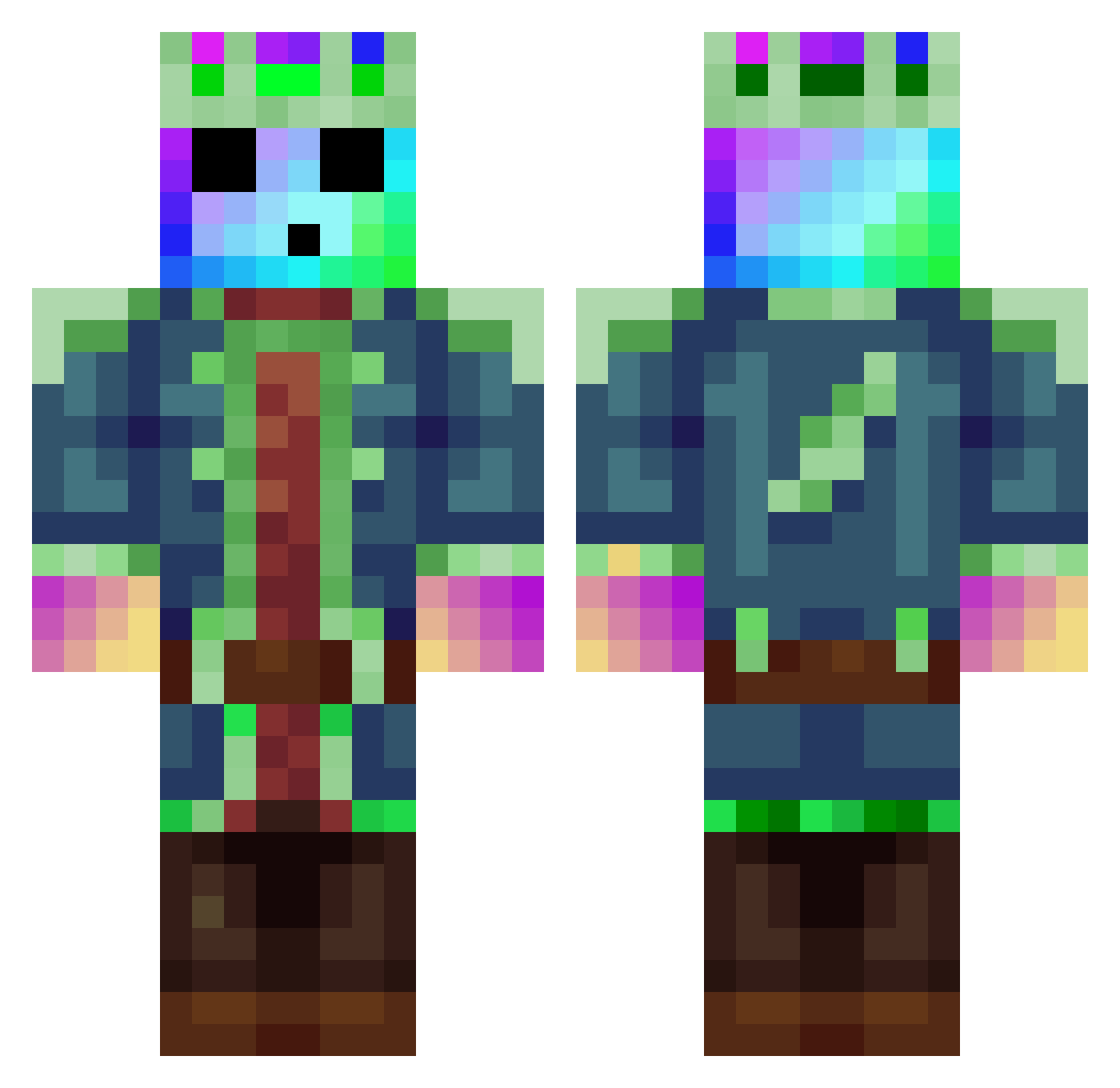 SlimeKingXx Minecraft skin, front and back view