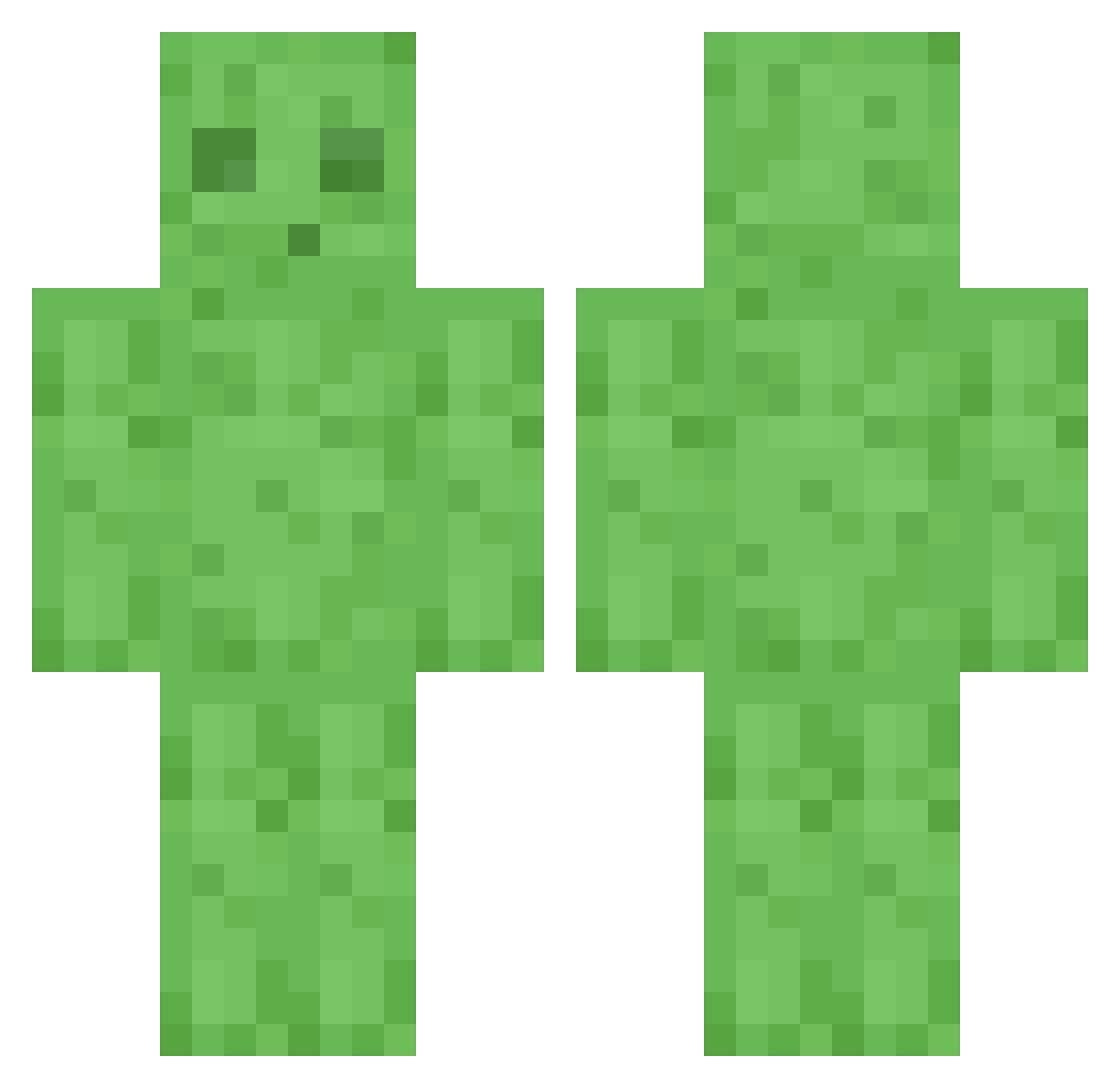vSlime Minecraft skin, front and back view