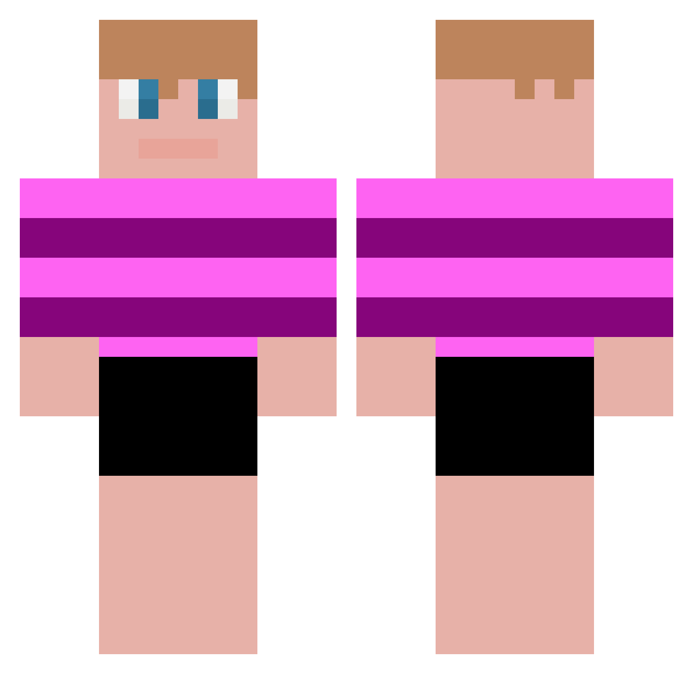 haskih Minecraft skin, front and back view