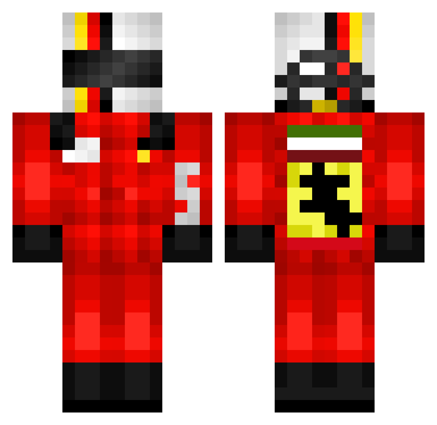 PRESIDENT_SOUPE Minecraft skin, front and back view