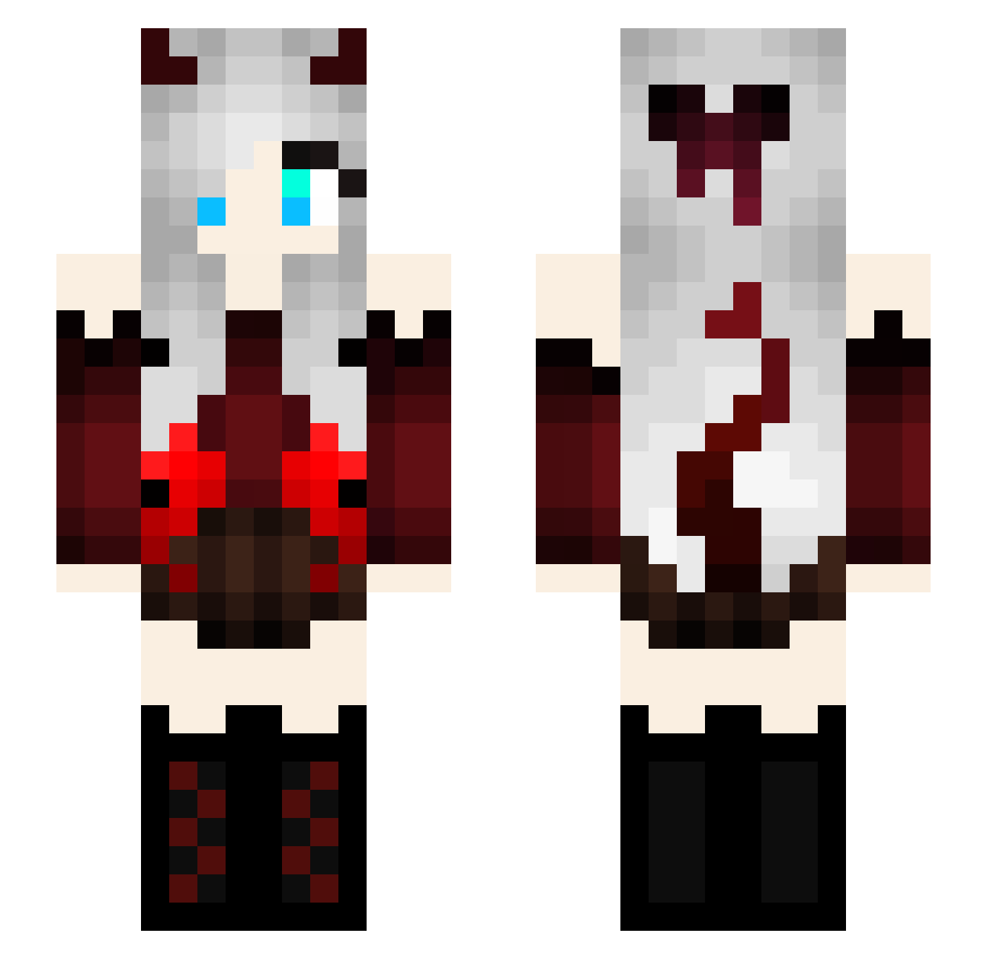 Szcharia Minecraft skin, front and back view