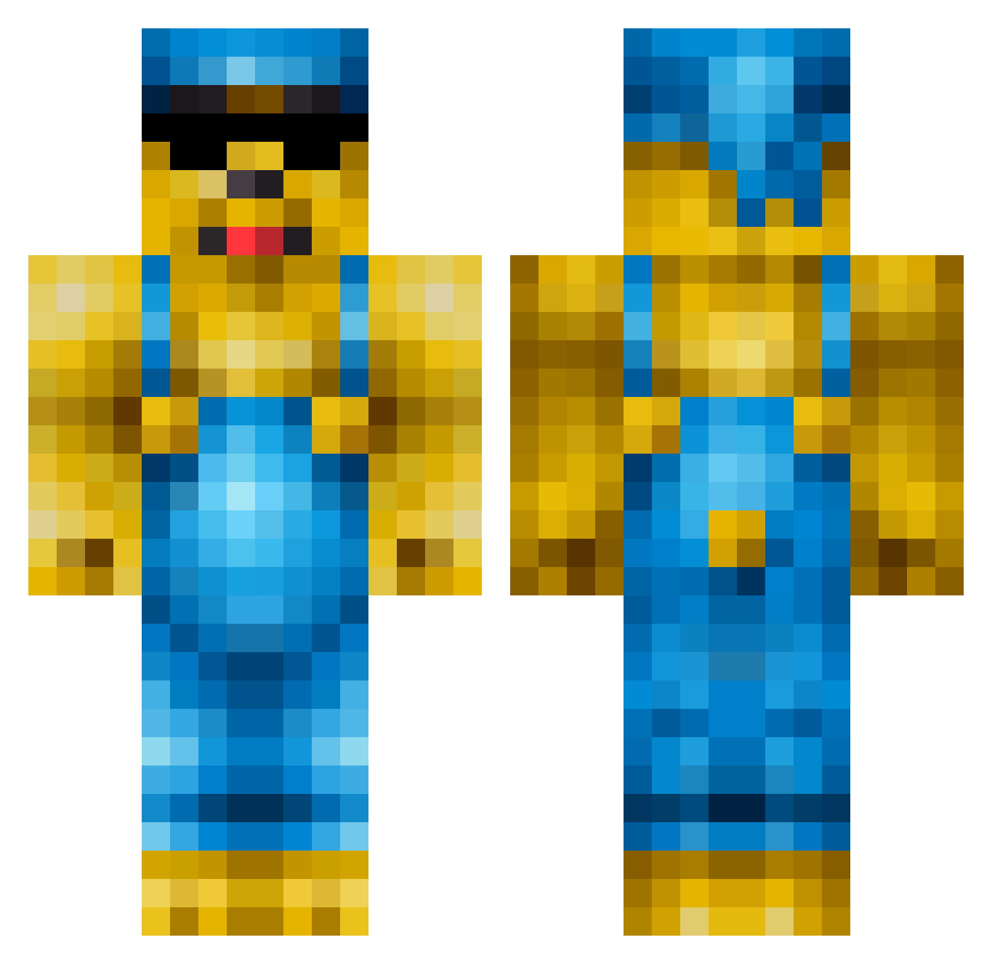 BamseTim Minecraft skin, front and back view