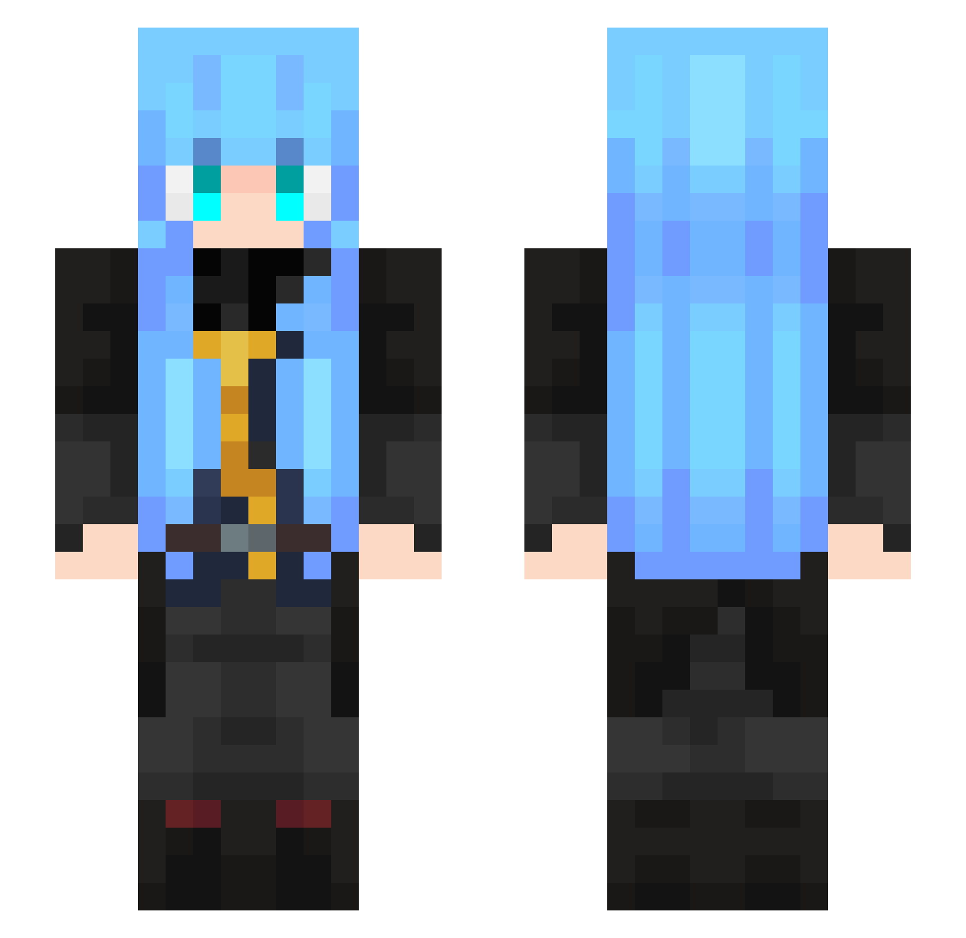 ElverDev Minecraft skin, front and back view