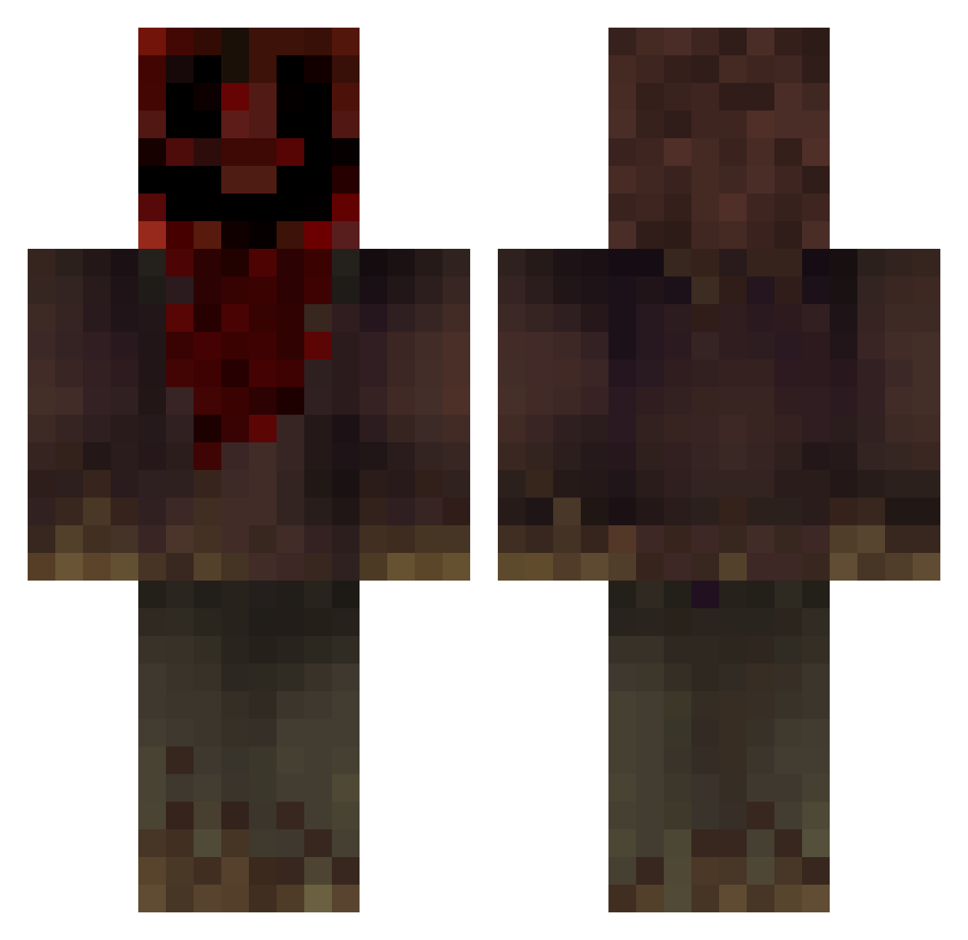 Gubin09 Minecraft skin, front and back view