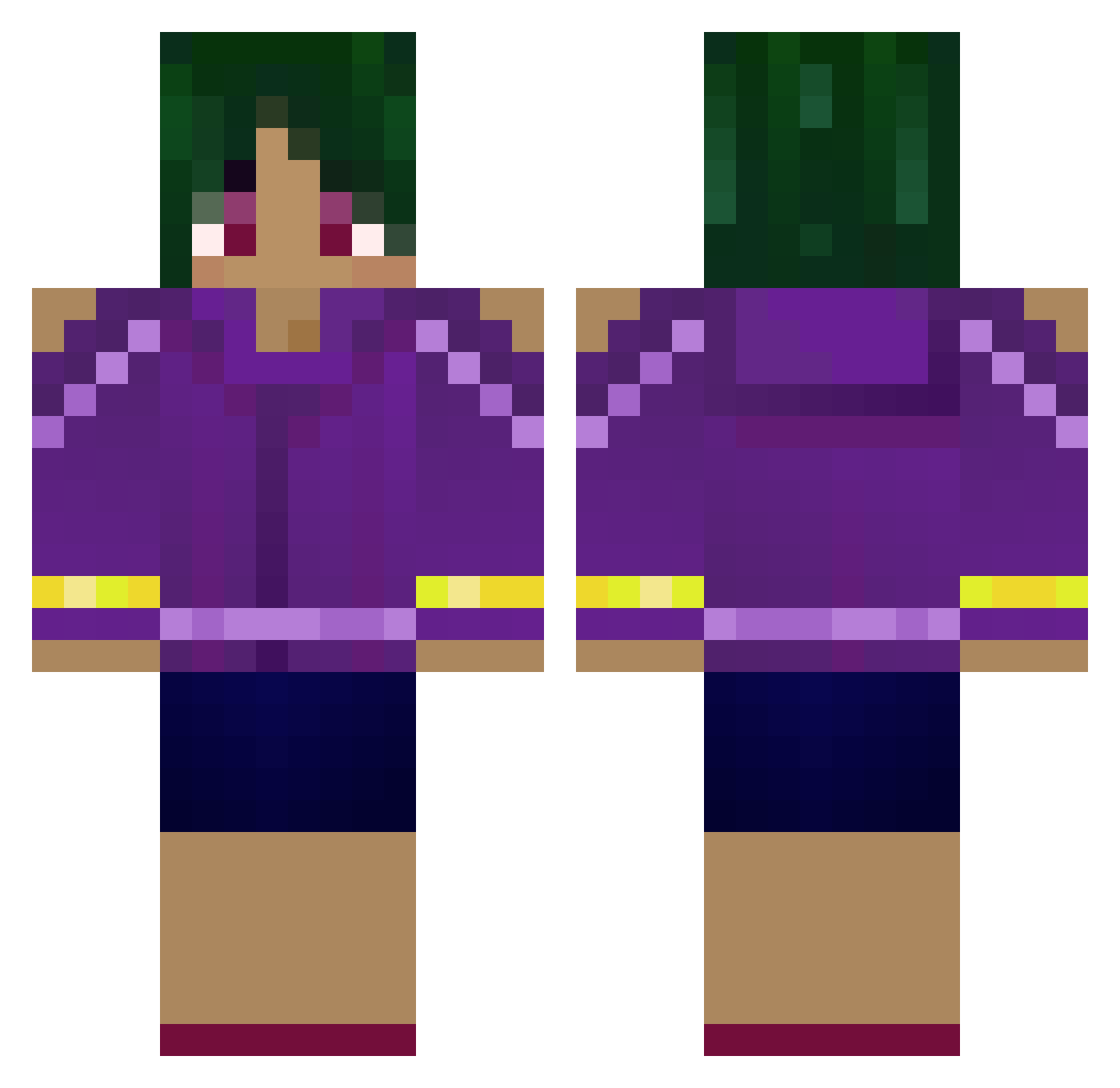 Asahi_8568 Minecraft skin, front and back view